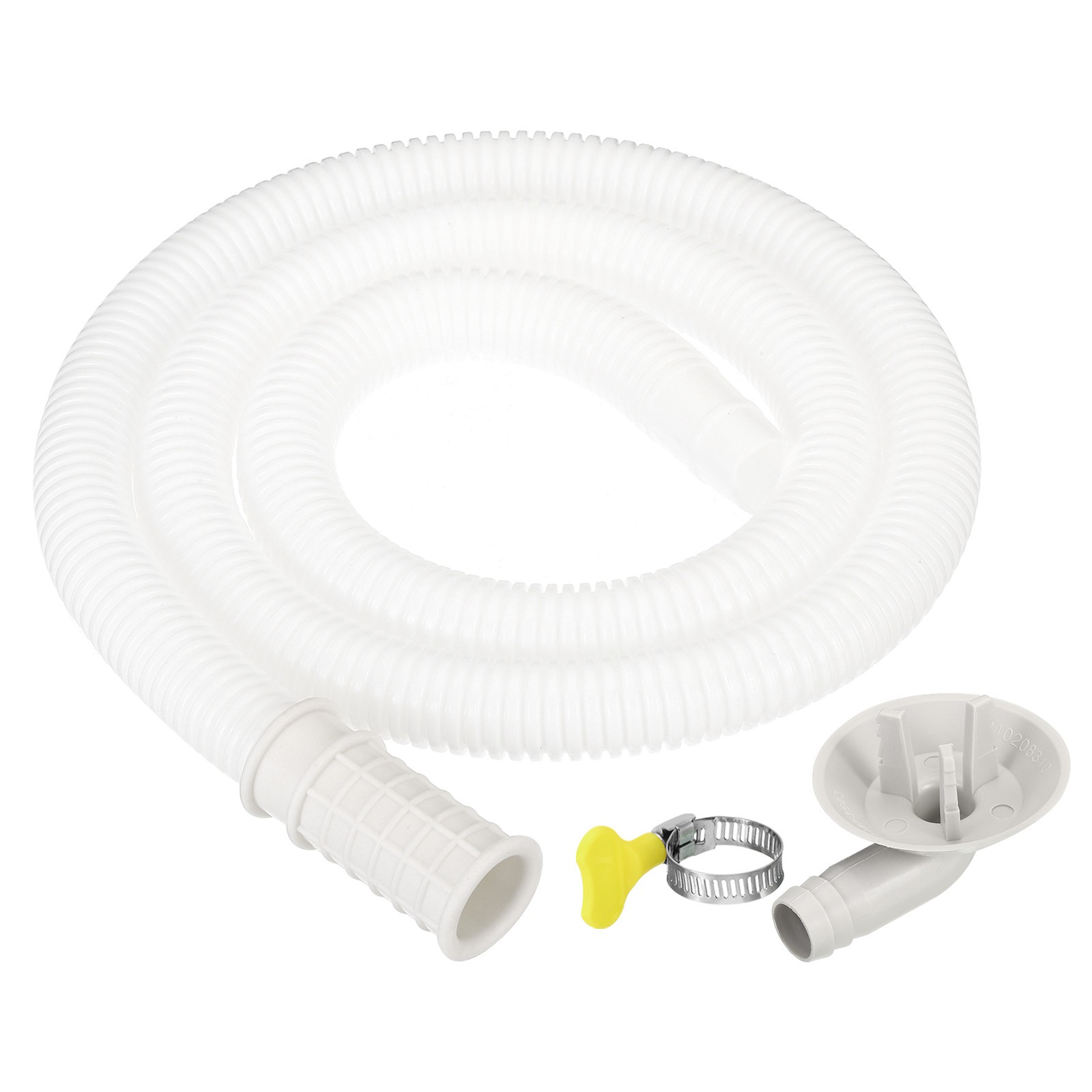 3.3ft Air Conditioner Drain Hose Kit, Hose with Clamp Connector 4, White