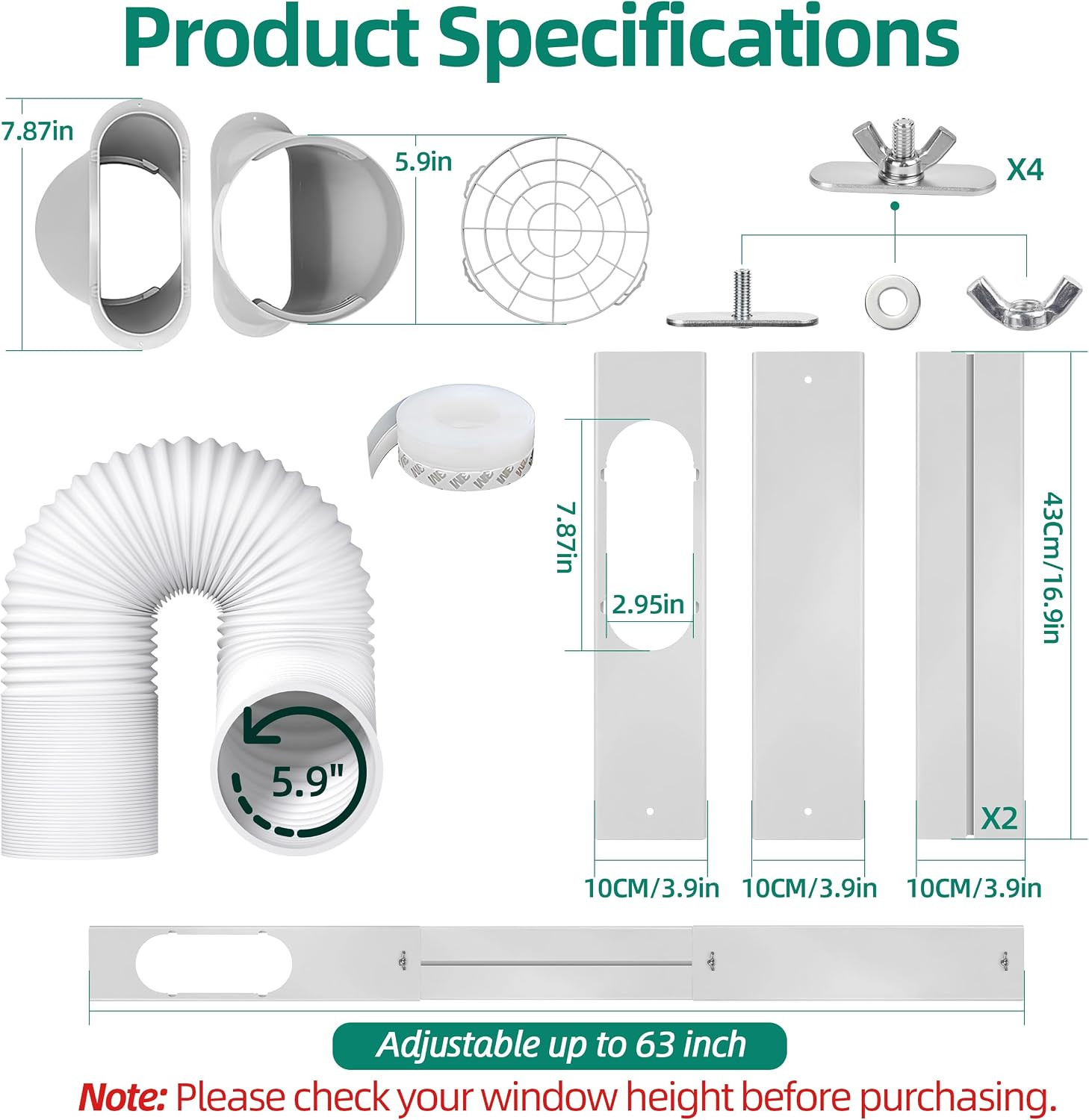 Portable Air Conditioner Window Kit: Adjustable Universal AC Seal Window Vent Ki
