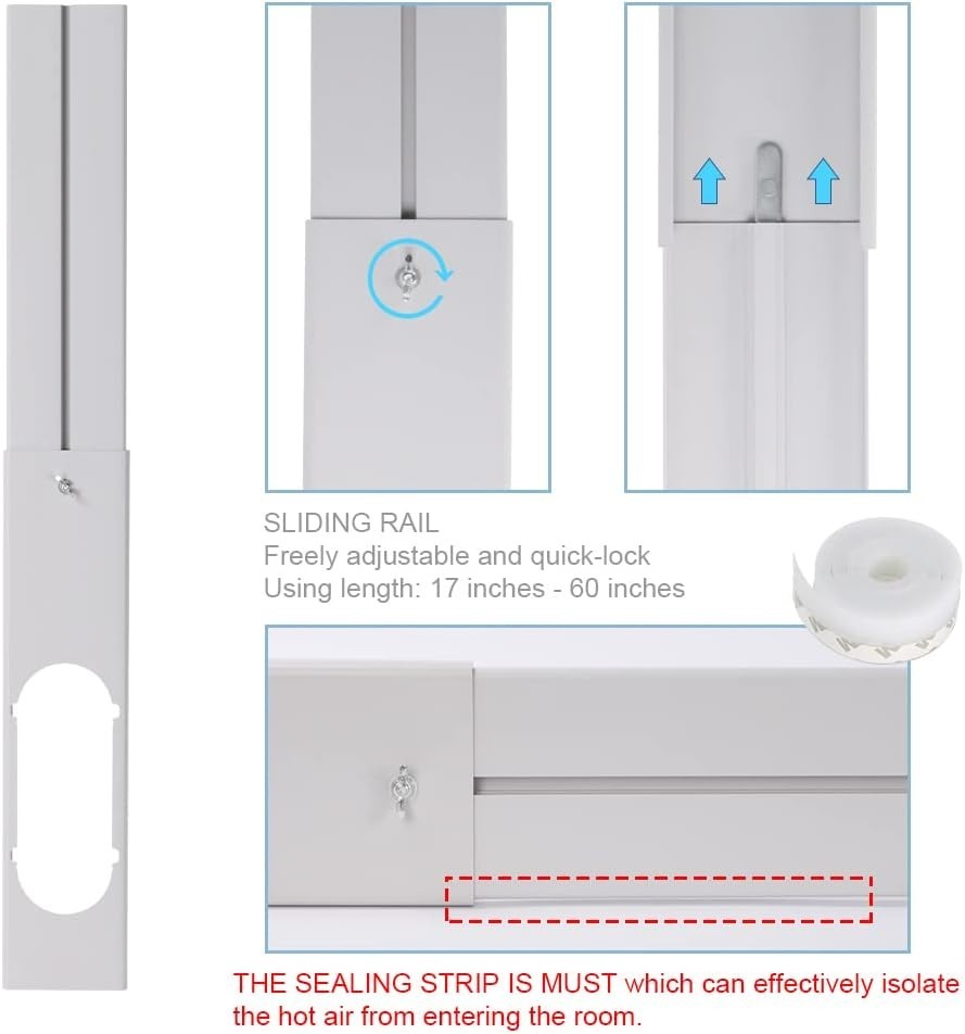 Portable Air conditioner Window Kit, Adjustable Vertical/Horizontal Sliding W…