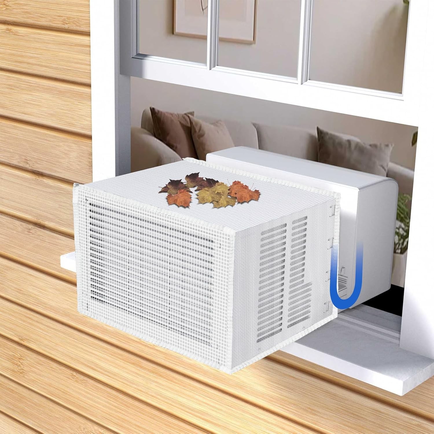 Window AC Mesh Cover 20&Prime;W x 12.2&Prime;D x 13.4&Prime;H, U shaped Air Conditioner Cover | Sp