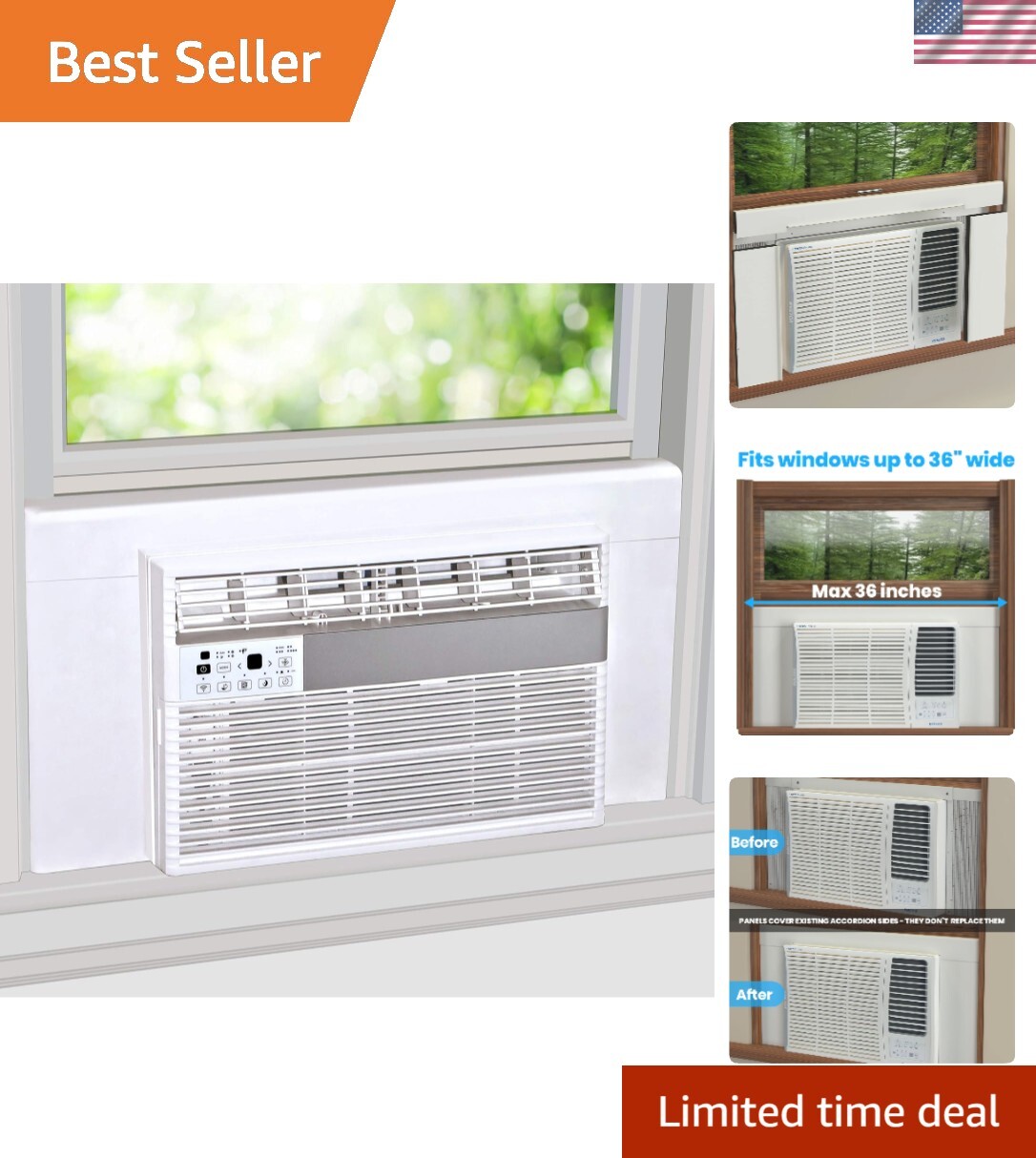 White Surround Insulation Side Panels for Energy Efficient Window AC Units