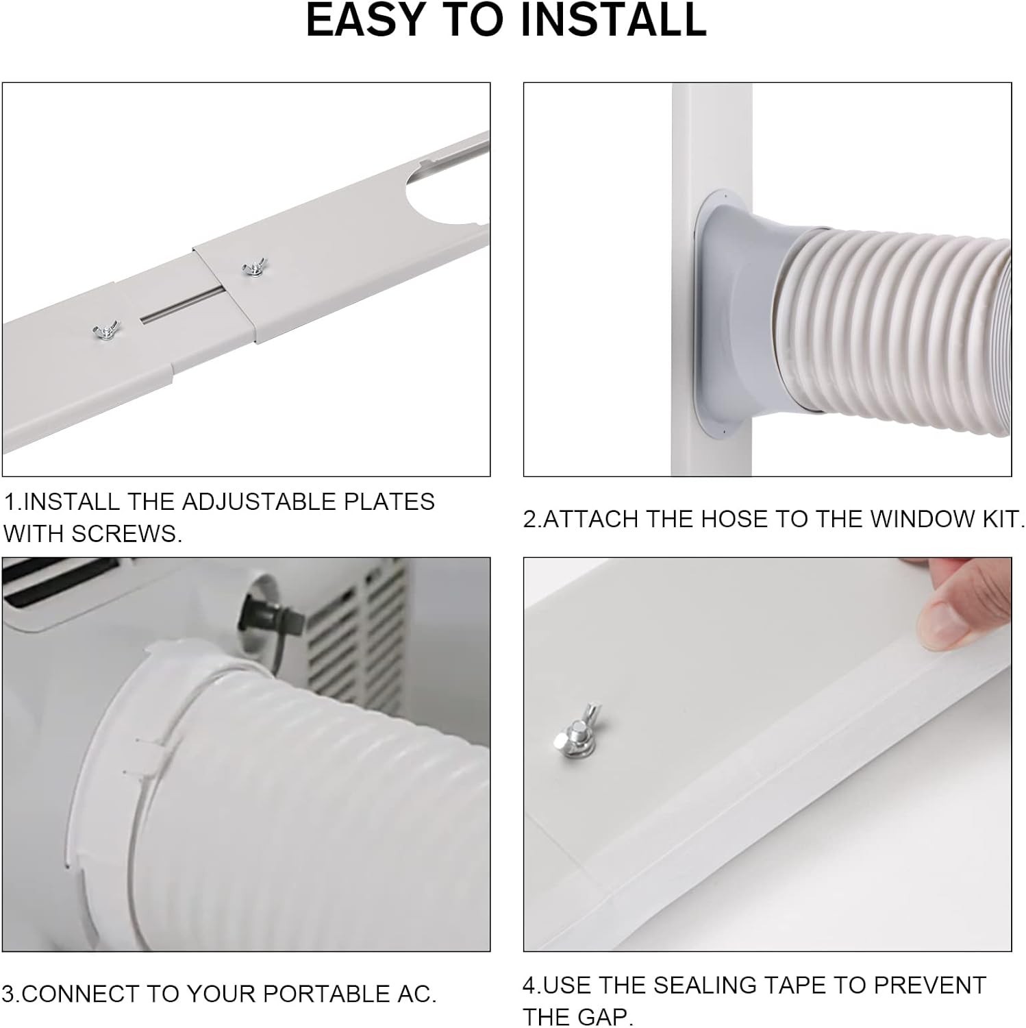 Portable Air Conditioner Window Vent Kit, Adjustable Window Seal with 5.9 Inc…