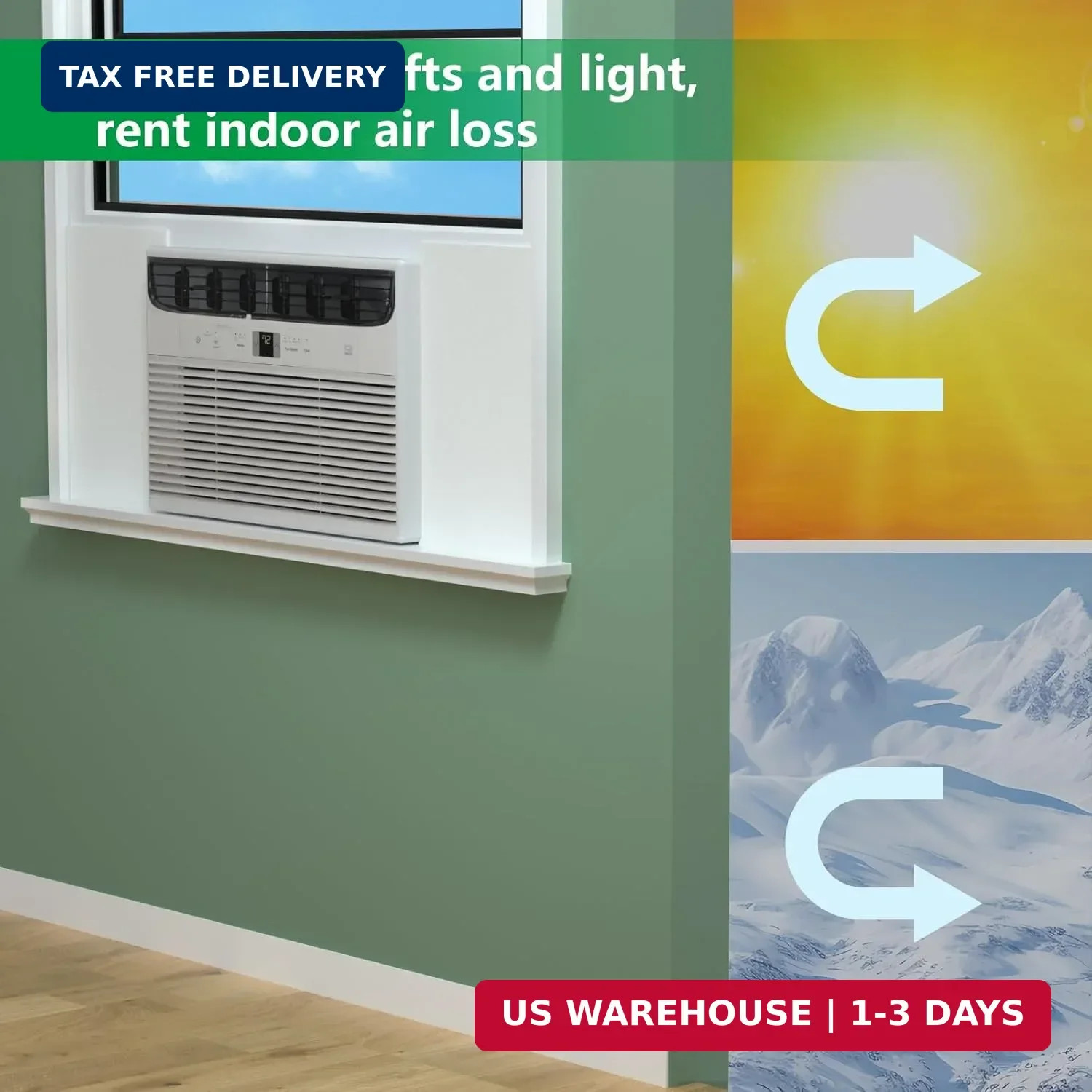 Window Air Conditioner Side Insulated Panel, WinterSummer Winter Heat and Draft