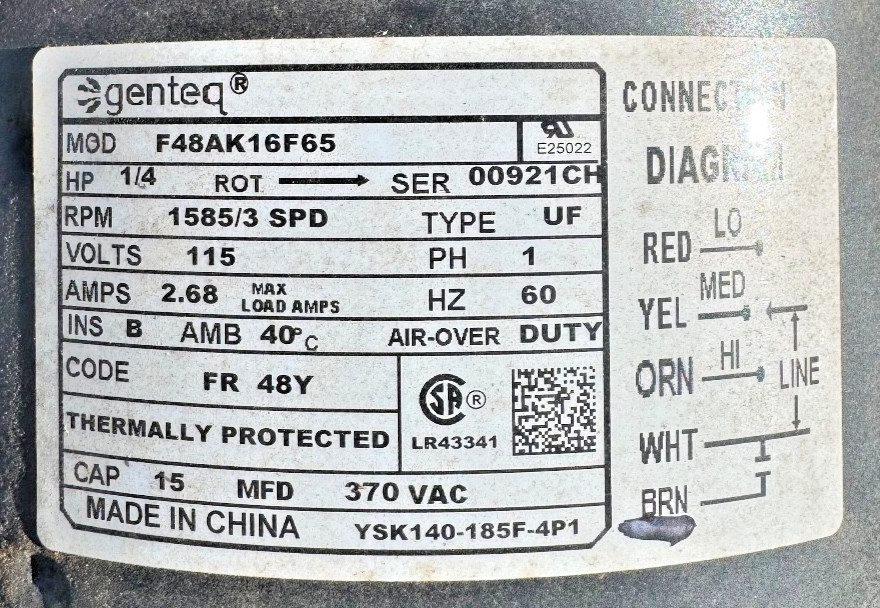 GE RV Air Conditioner, Model: ARC13AACBL2 – virtually new – 13,500 BTU, 115 V