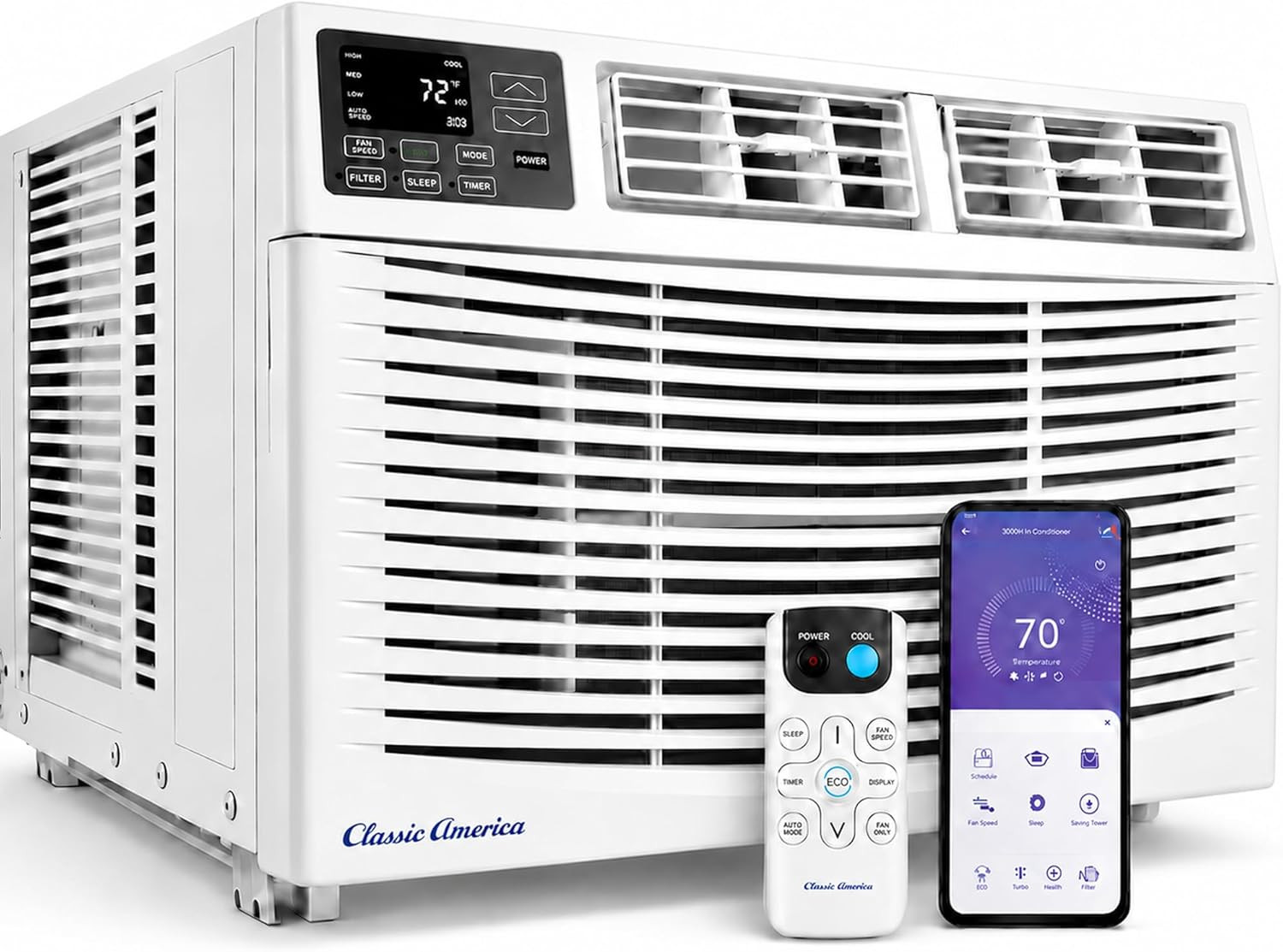 Vtronix Window Mounted Air Conditioners Unit Cool/Dehumidify 350 Sq Ft. 8000 BT