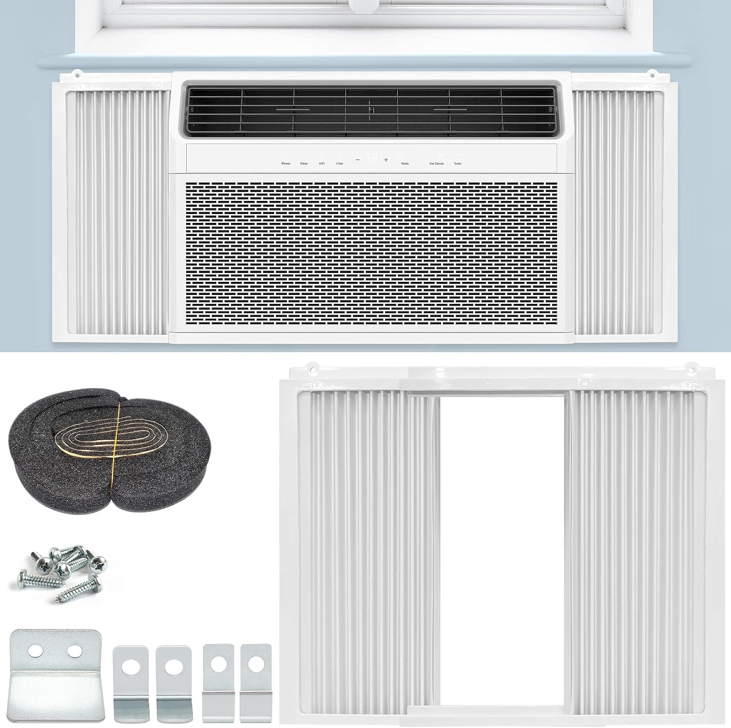 Window Air Conditioner Side Panels with Insulating Foam Frame