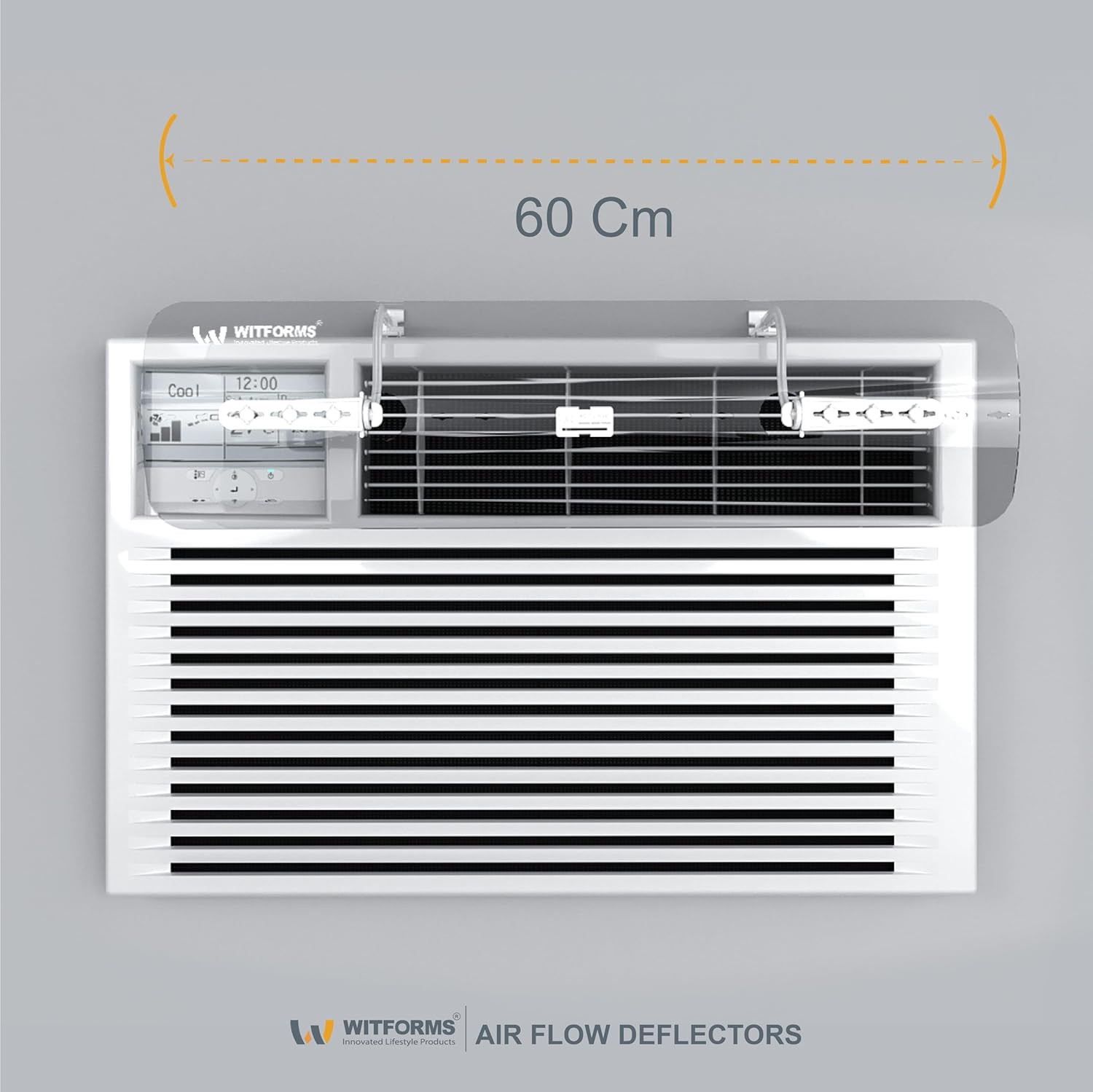 Window AC Air Deflector – 24&Prime; Length for TOP VENT Window Units ONLY – Transparen