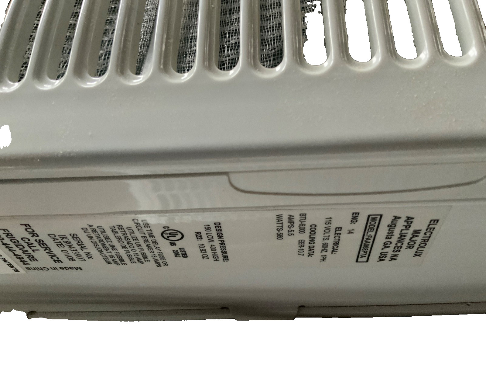 Frigidaire 6000 BTU Window Air Conditioner Model FAAO68P7A No Remote