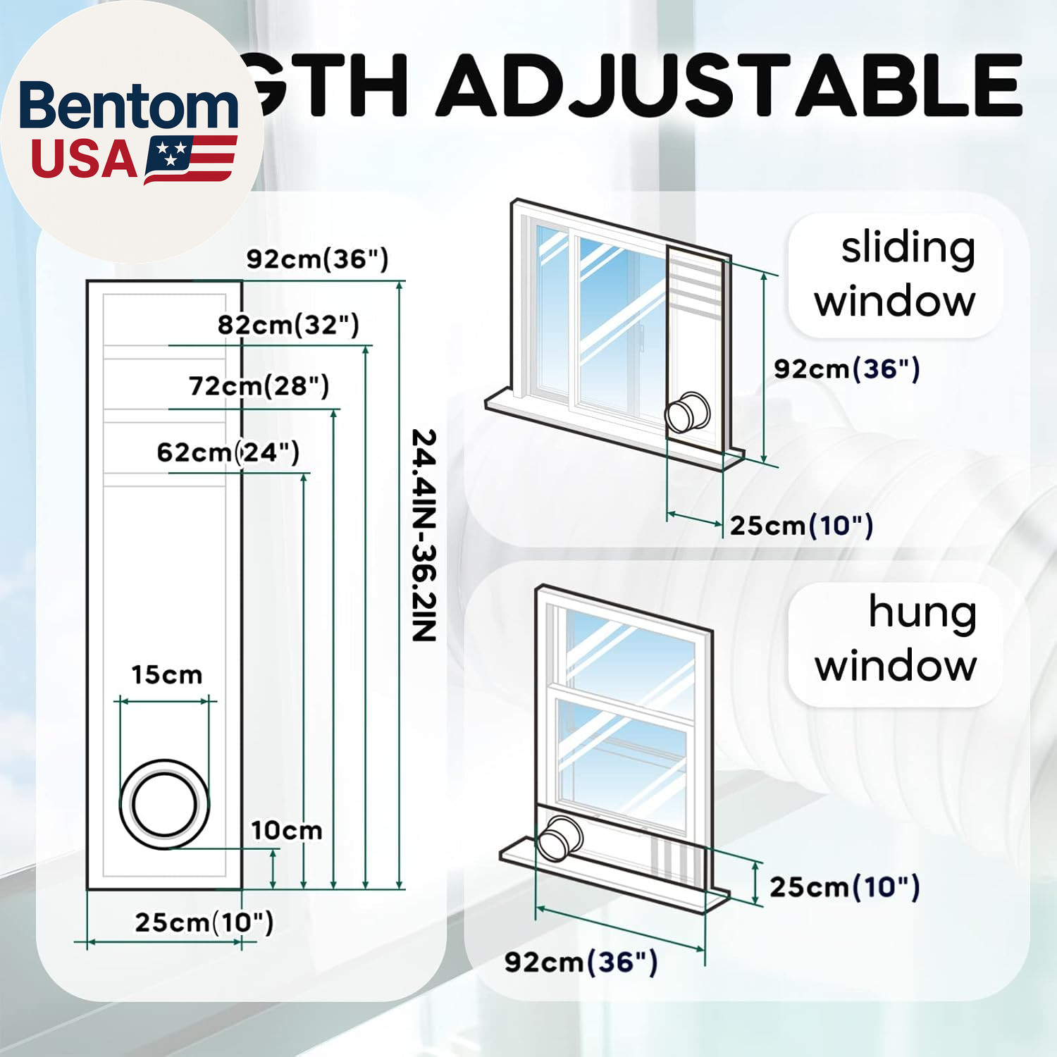 Window Seal for Portable Air Conditioner, 100% Sealing Effect AC Window Seal Ven