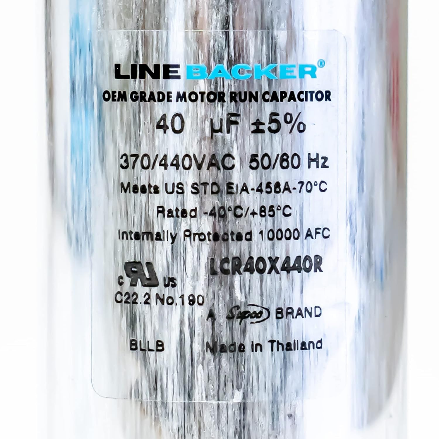 Capacitor round Run 40 Uf 370/440 Volts for HVAC Motors Compressors LCR40X440R L