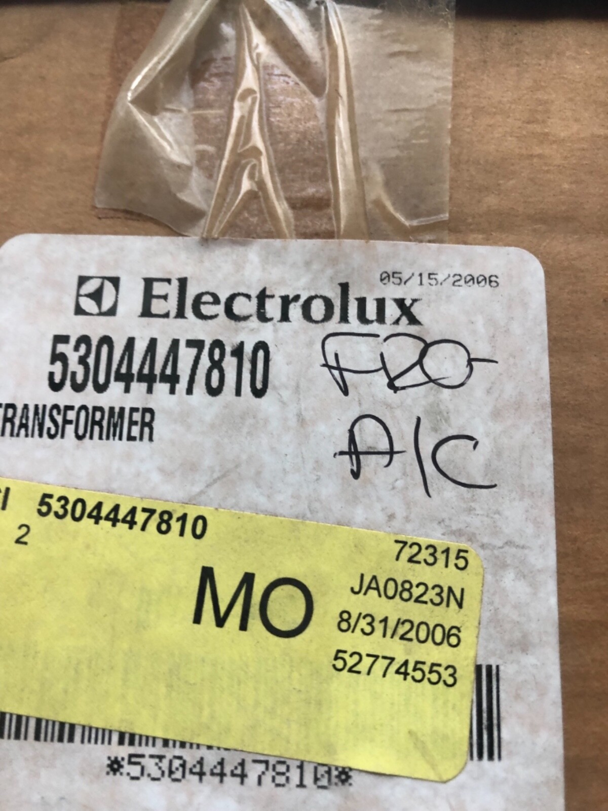 5304447810 / Frigidaire Ac Transformer