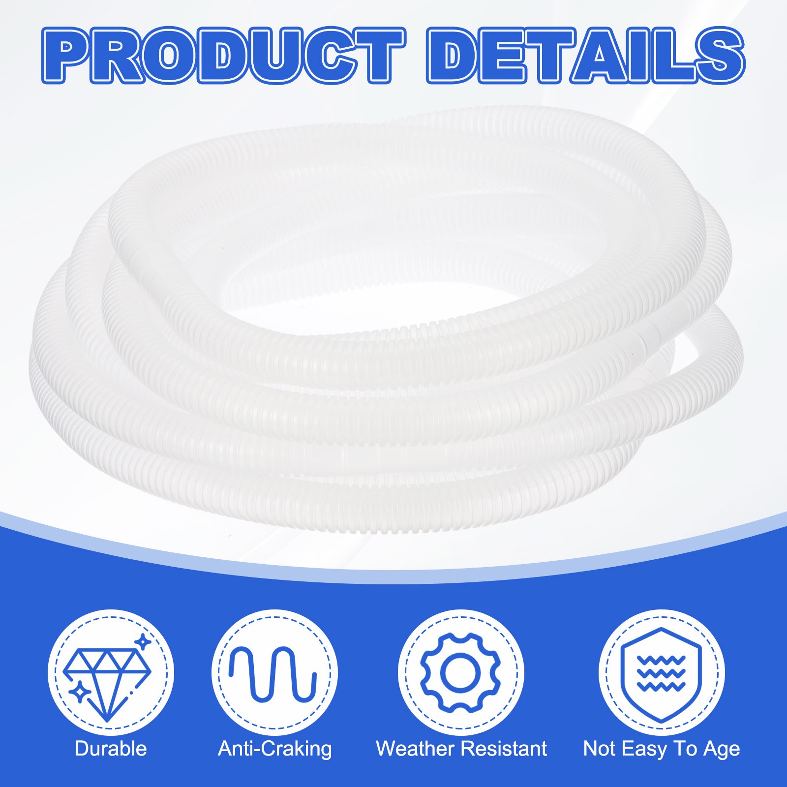 9.84Ft Air Conditioner Drain Hose Universal Mini Split AC Drain Hose Clear