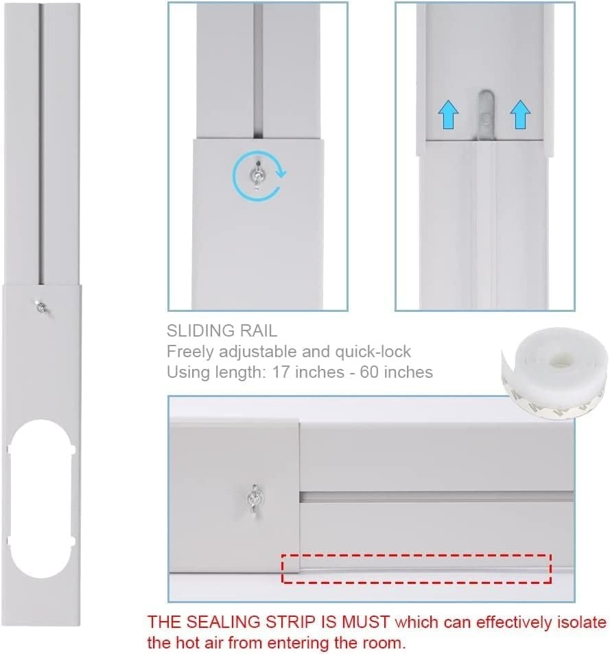 Portable AC Window Vent Kit 5.9&Prime; Air Conditioner Window Seal Panel Hose Kit |…