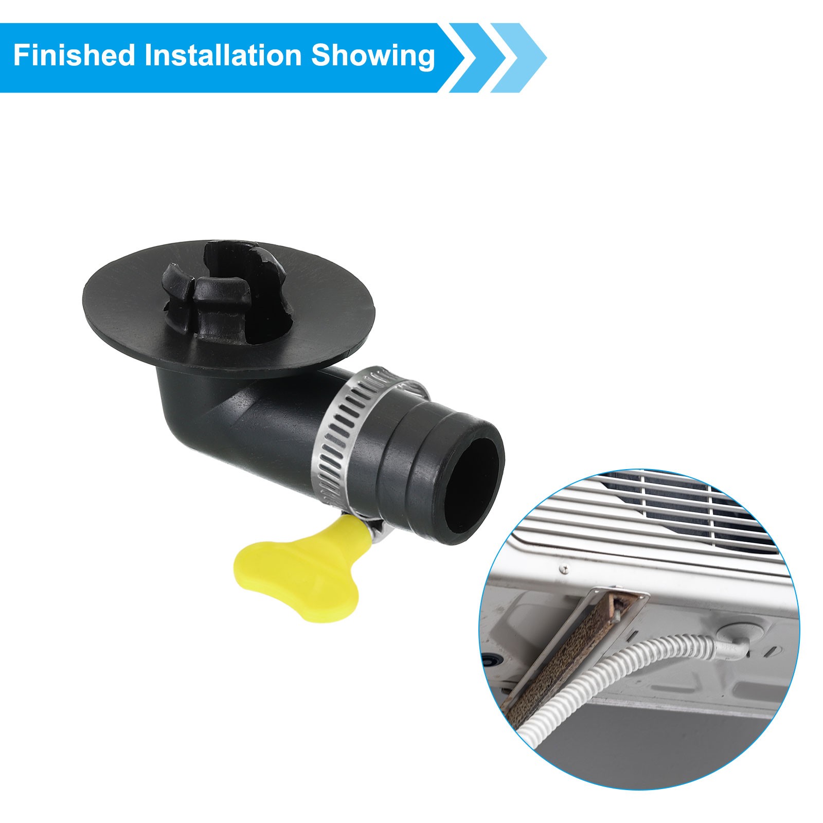 1pcs 17mm Air Conditioner Drain Hose Connector with Clamp, Black Style12