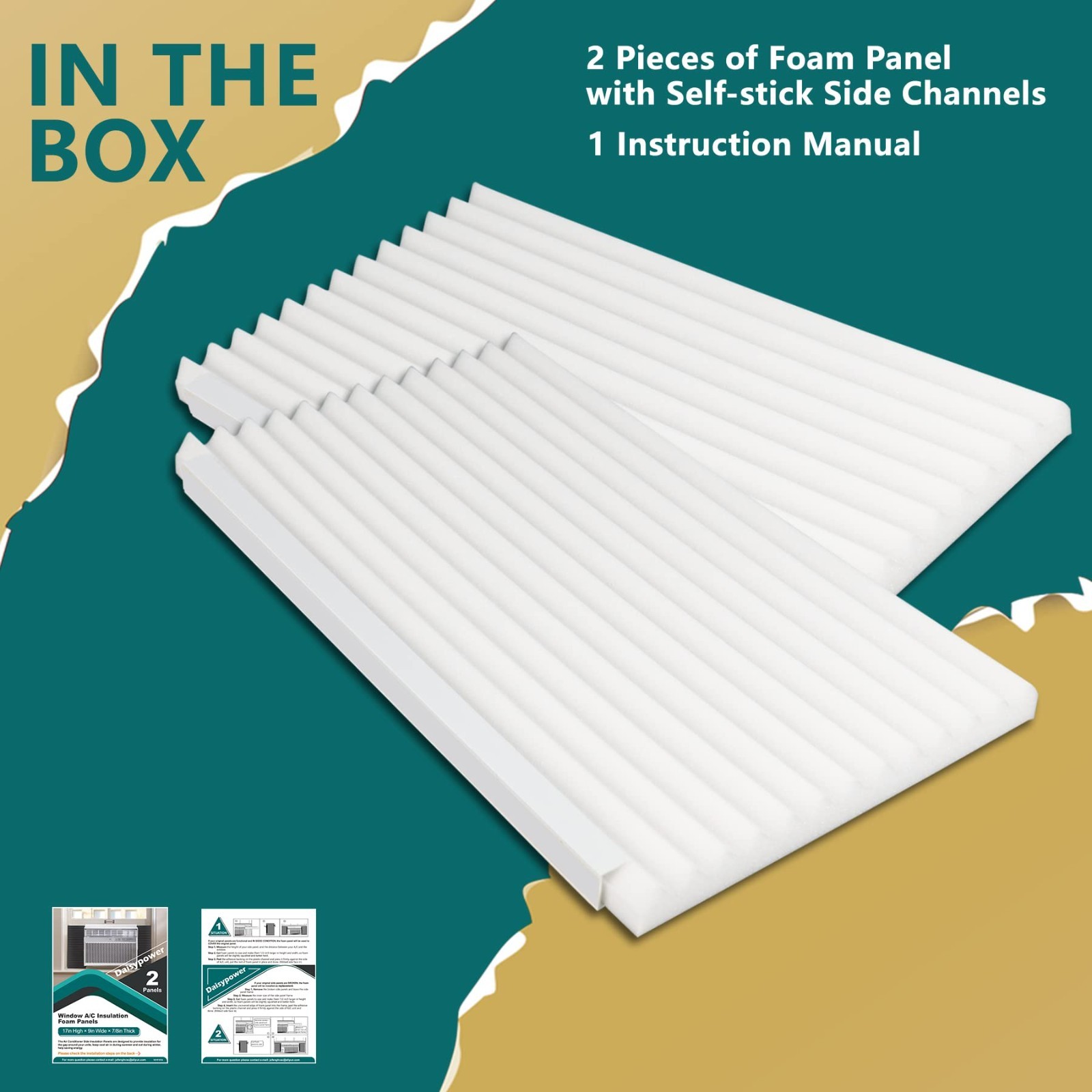Window Air Conditioner Insulation Foam Panels Kit, 17&Prime;x9&Prime;x7/8&Prime;, Energy Saver, Wh