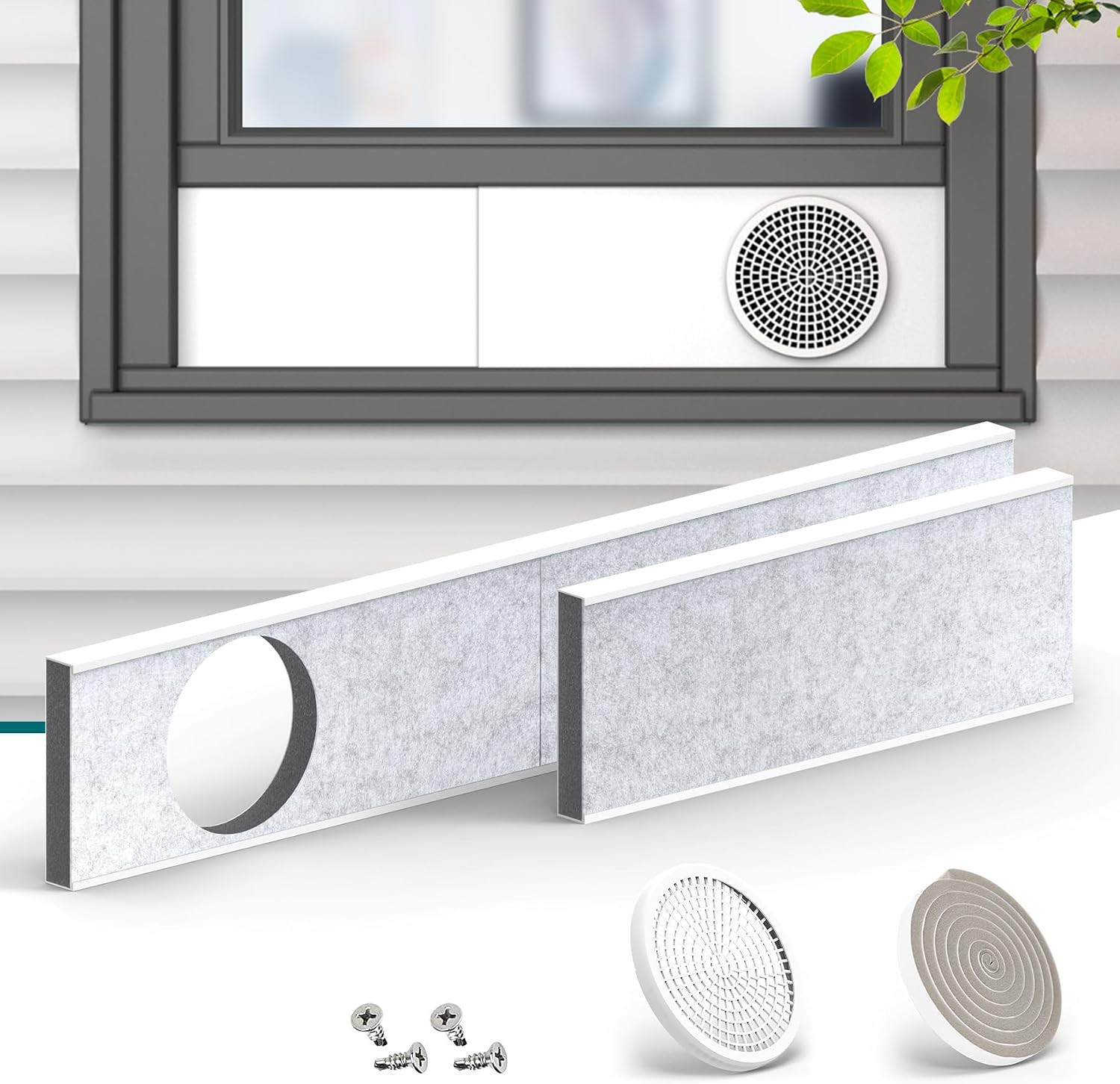 Portable Air Conditioner Window Kit with Foam Insulation,Heat and Noise Insulate