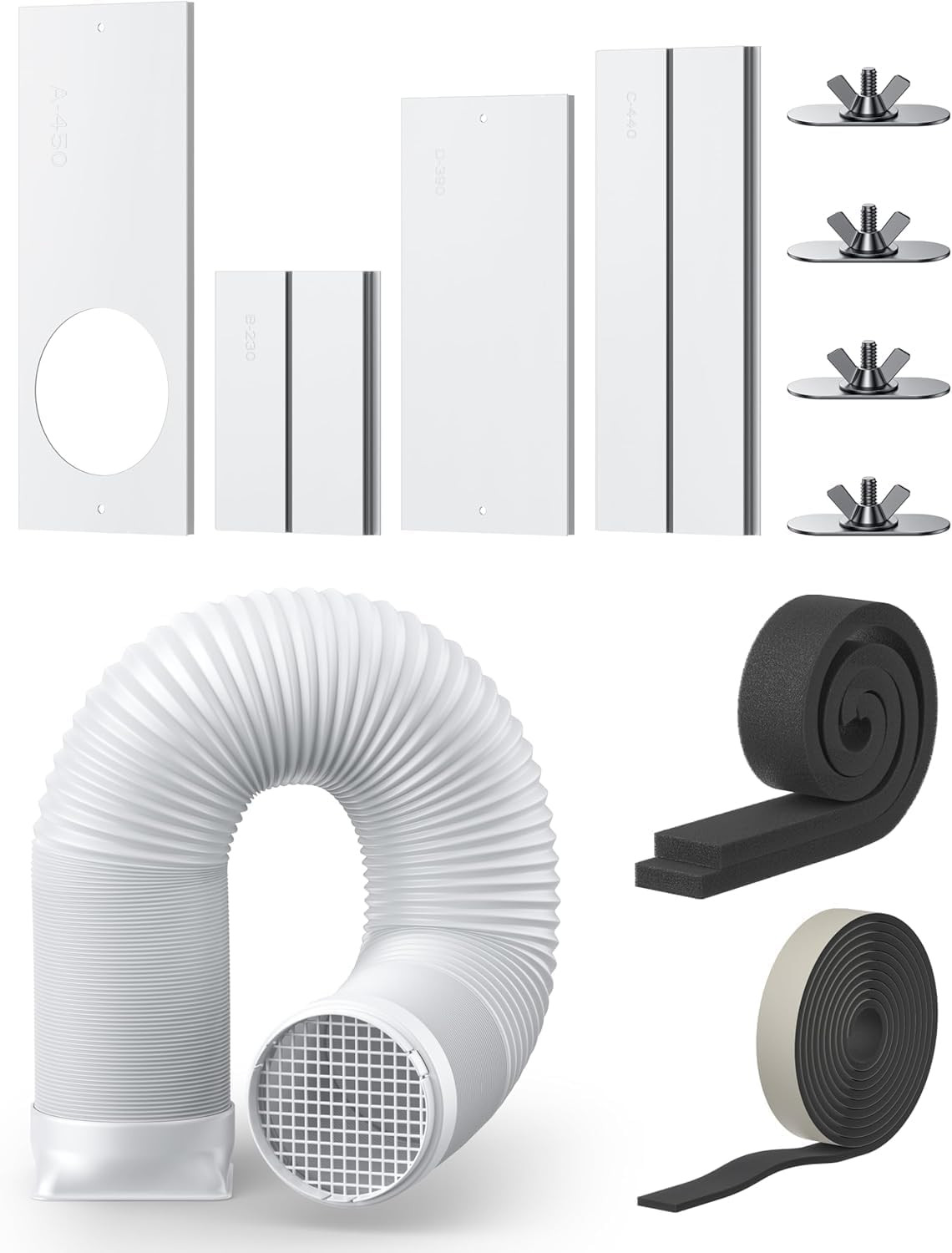 DREO Adjustable Portable Air Conditioner Window Vent Kit with 5.9 Inch Exhaust D