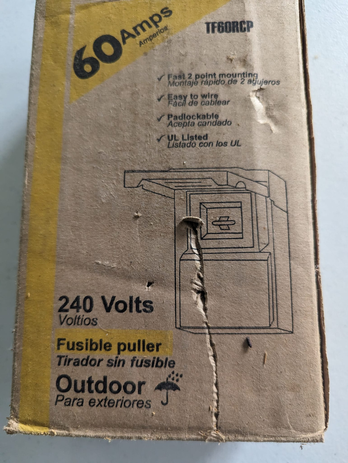 General Electric Air Conditioner Disconnect 60 Amps TF60RCP
