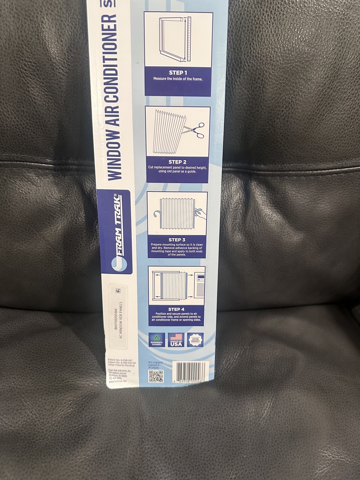 Window Air Conditioner Side Panel Peel & Stick Accordion FRAM TRAK NEW in Pack