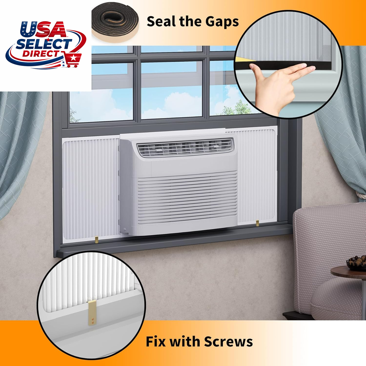 Adjustable Window Air Conditioner Side Panels 2 Pack – Fits Most Units