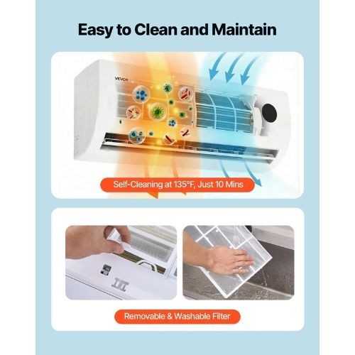 12,000 BTU cooling 12,500 BTU heating coverage up to 750 sq.ft Air Conditioner
