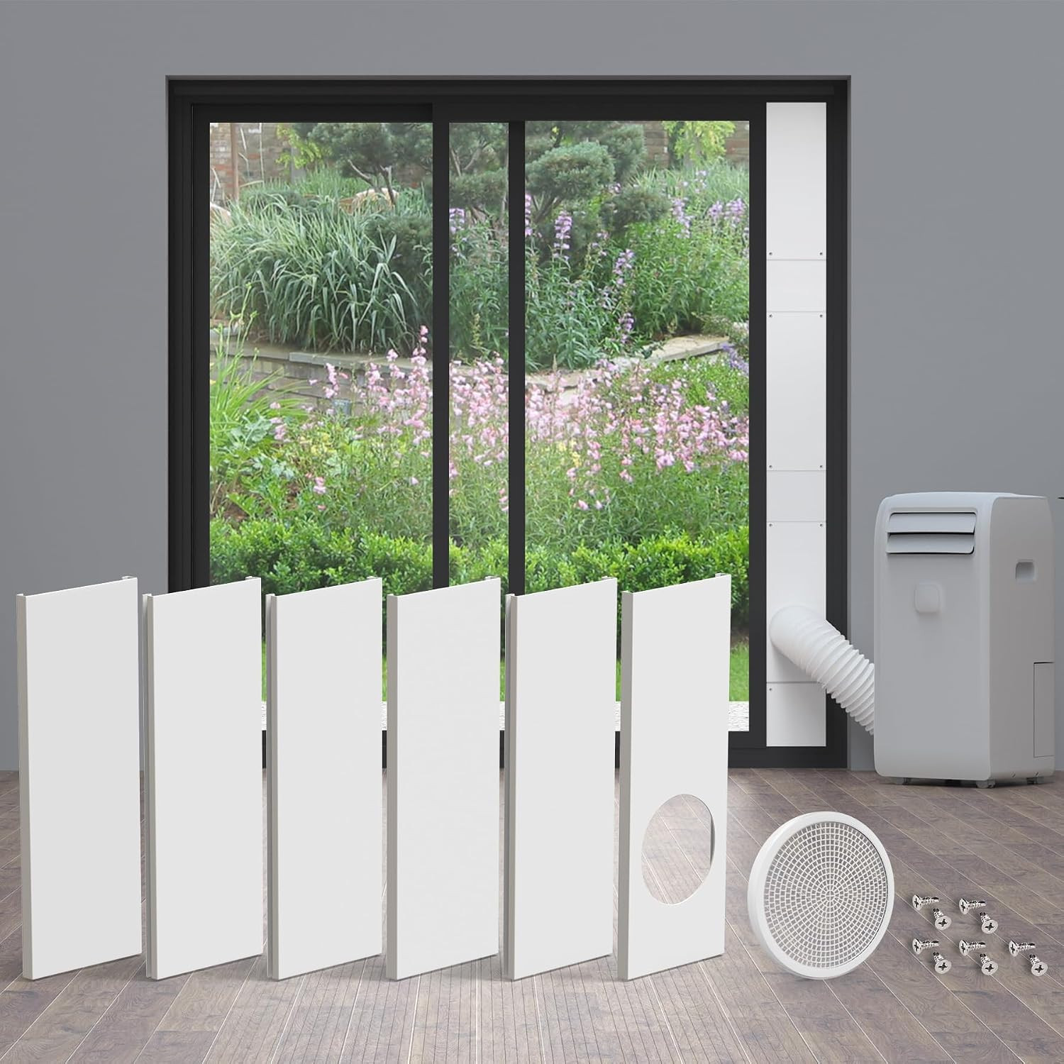 Sliding Door Kit for Portable Air Conditioner,Adjustable Seal Panels for Portabl