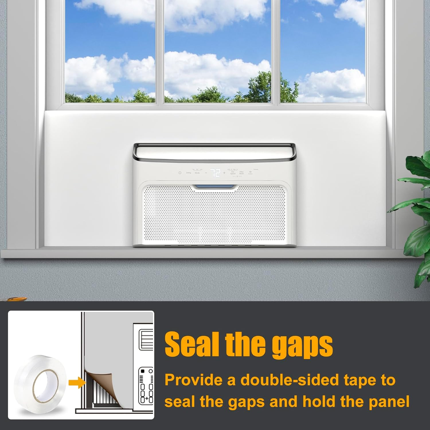 Window Air Conditioner Side Panels,Full Surround AC Foam Panel for Indoor Window