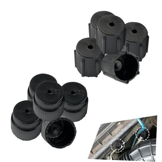 10Pcs Car AC Valve Caps, 5 High 5 Low Pressure A/C Valve Core Covers,