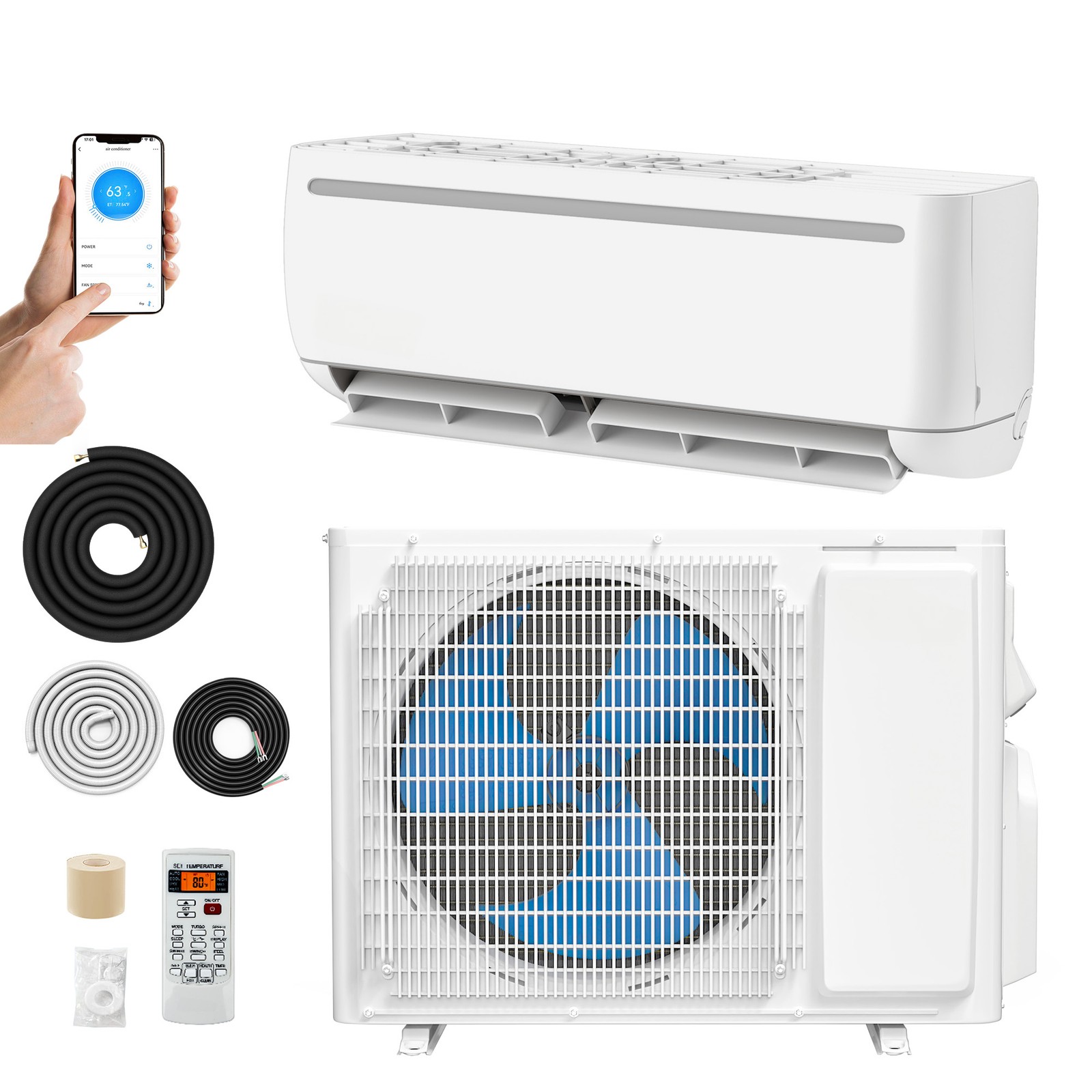 Suavir 24000 BTU Mini Split Air Conditioner Heat Pump System 220V to 1500 Sq. Ft