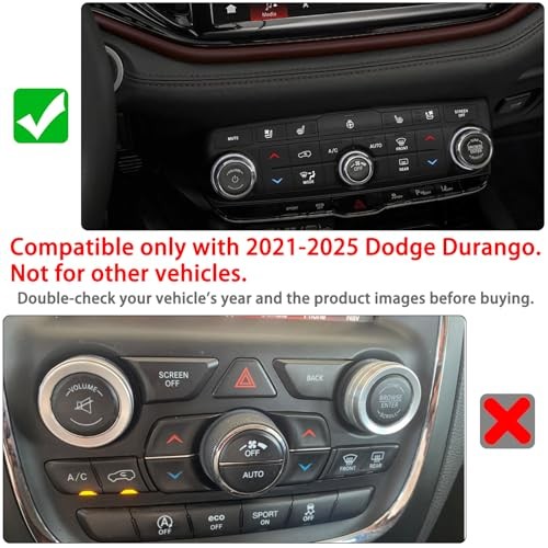 Air Conditioning Knob Cover for Dodge Durango Accessories 2021-2024 2025 Purple