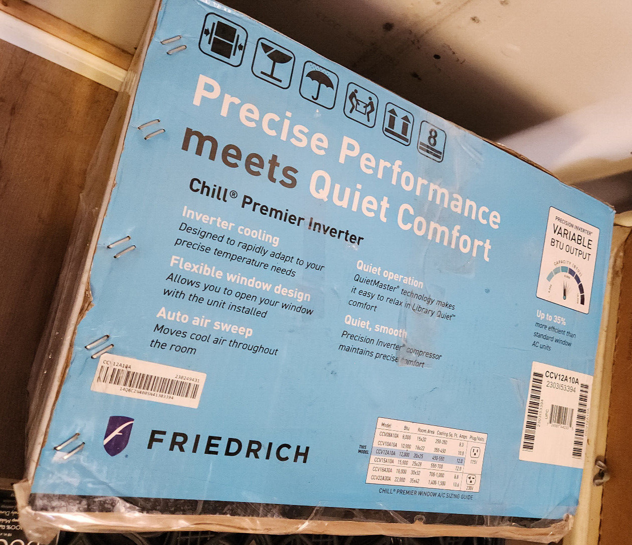 Friedrich Chill Premier 12000 BTU Window AC Air Conditioner: CCV12A10A