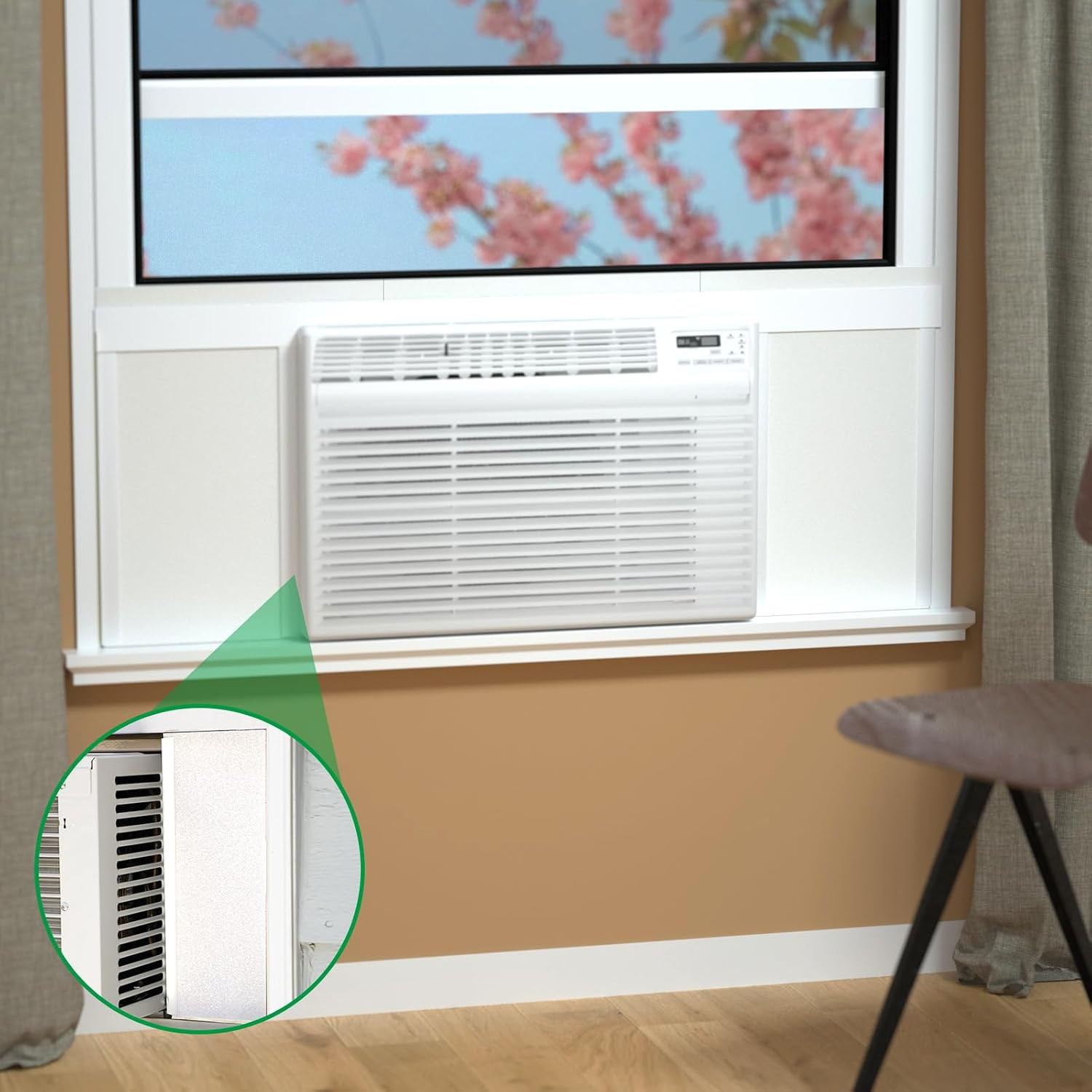 Window Air Conditioner,Side Insulated Foam Panel, Summer/Winter Heat and Draft