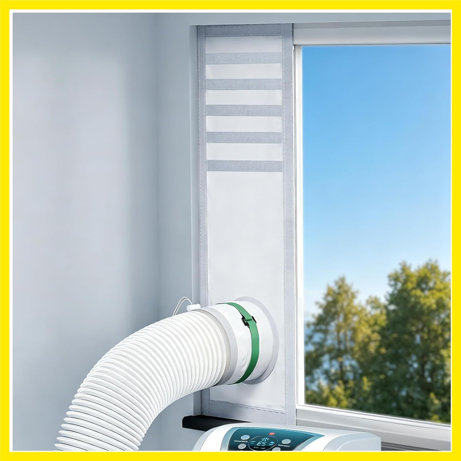 Drawstring Portable Air Conditioner Window Vent Kit, 100% Sealing Portable AC…