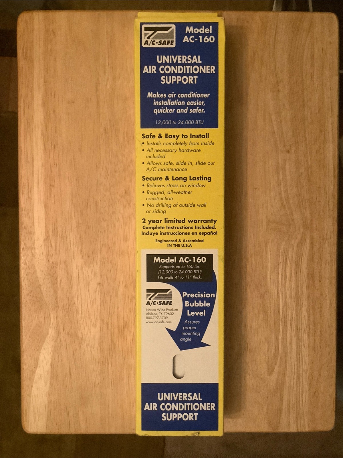 A/C Safe Support Bracket for Window Air Conditioner AC-160 -160Lb -Walls 4-11&Prime;