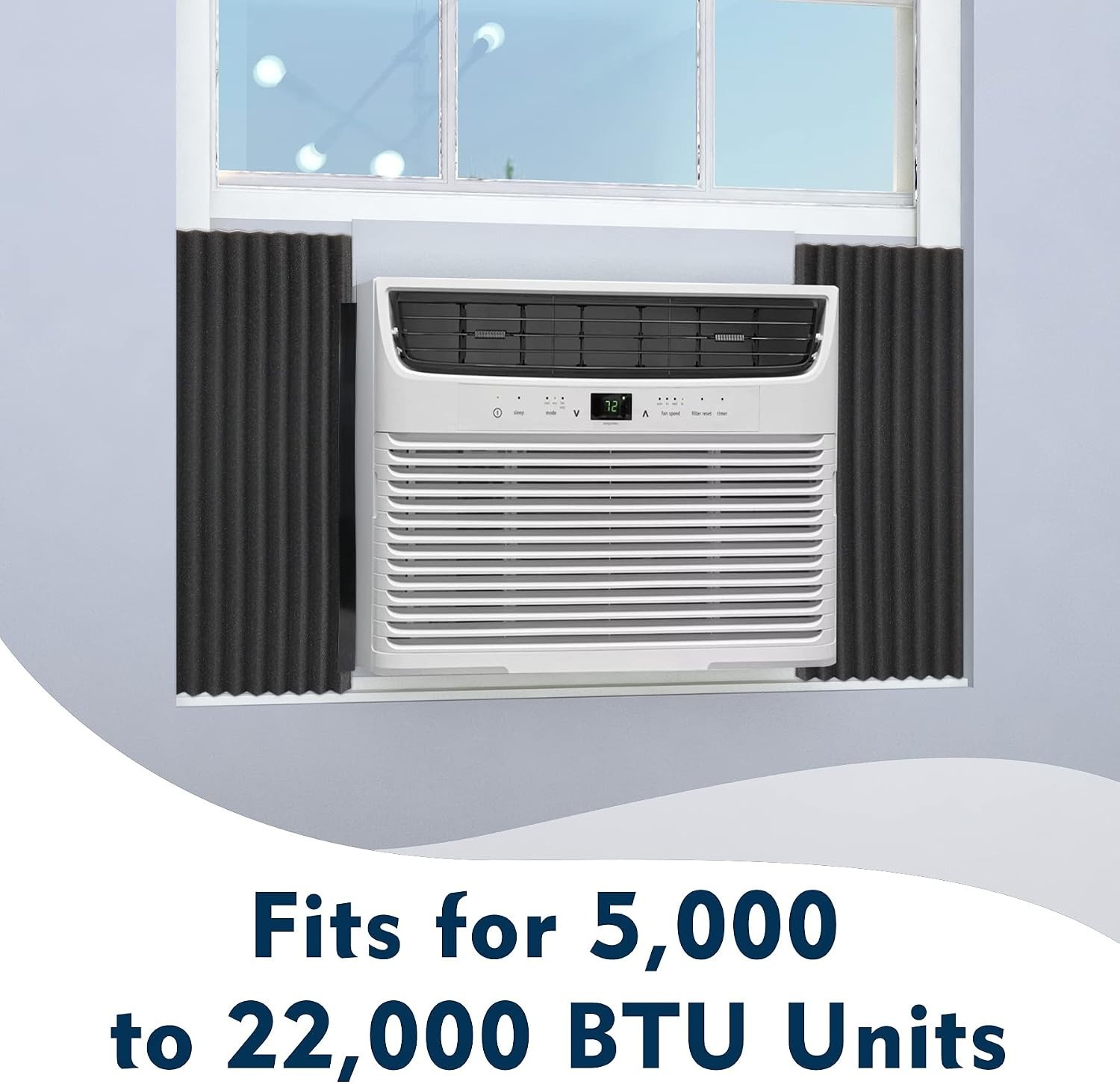 Window Air Conditioner Side Panels 17×9 Inches Foam Insulation 2 Pack