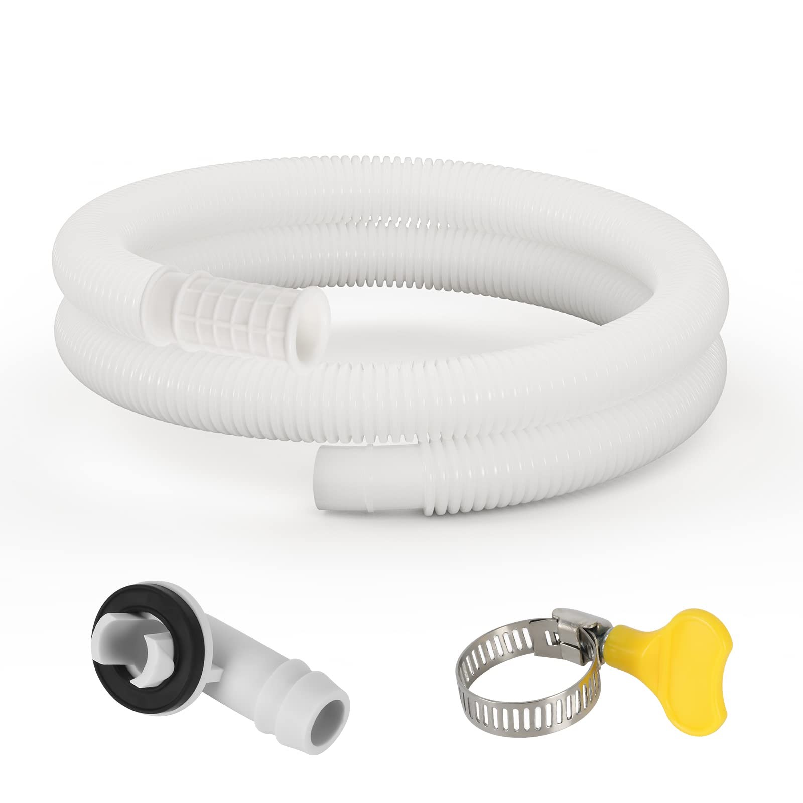 Flexible 5Ft AC Condensate Drain Hose Durable Plastic Tubing, White