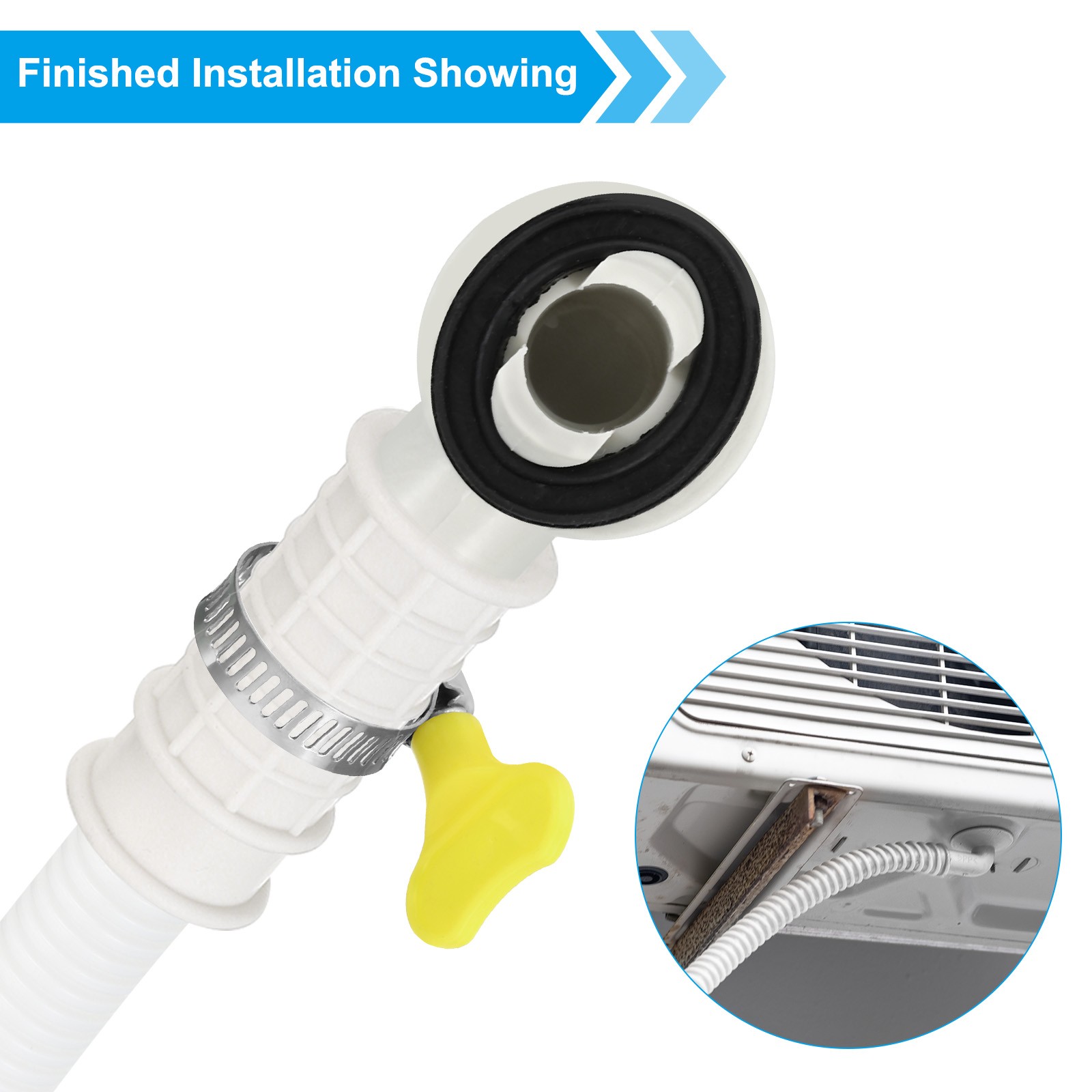3.3ft Air Conditioner Drain Hose Kit, Universal Hose with Clamp, White
