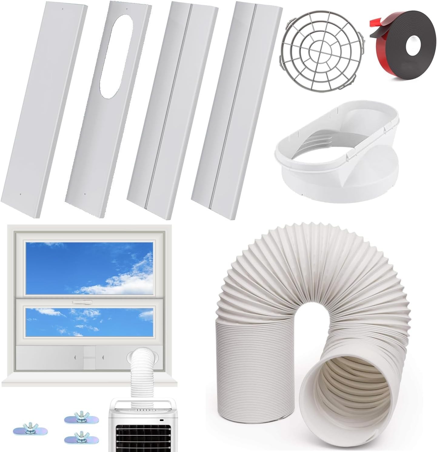Kit de ventilación para ventana de aire acondicionado con manguera de escape NEW