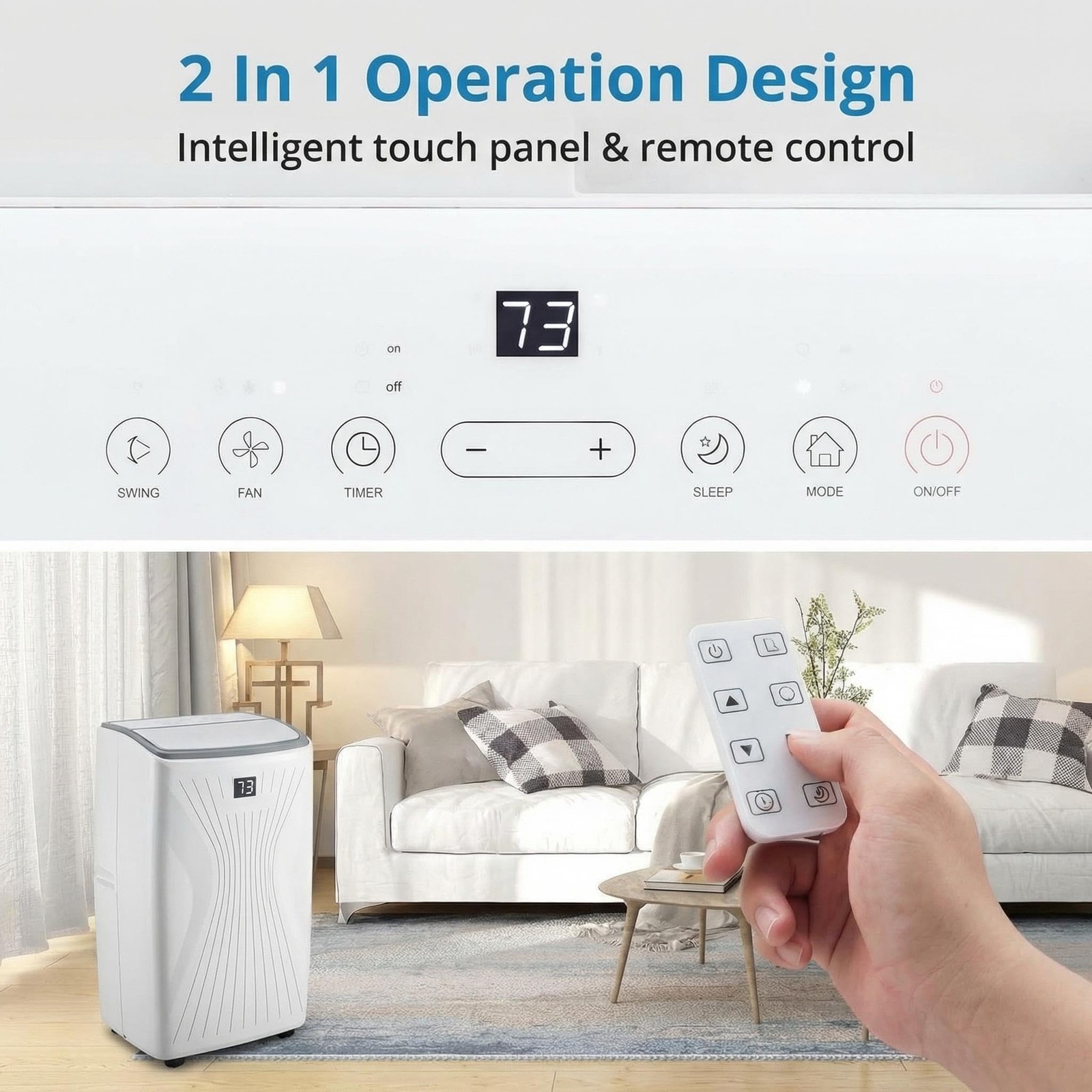 Portable Air Conditioner 14000 BTU AC Unit, Remote Control Up to 650 Sq ft Fan