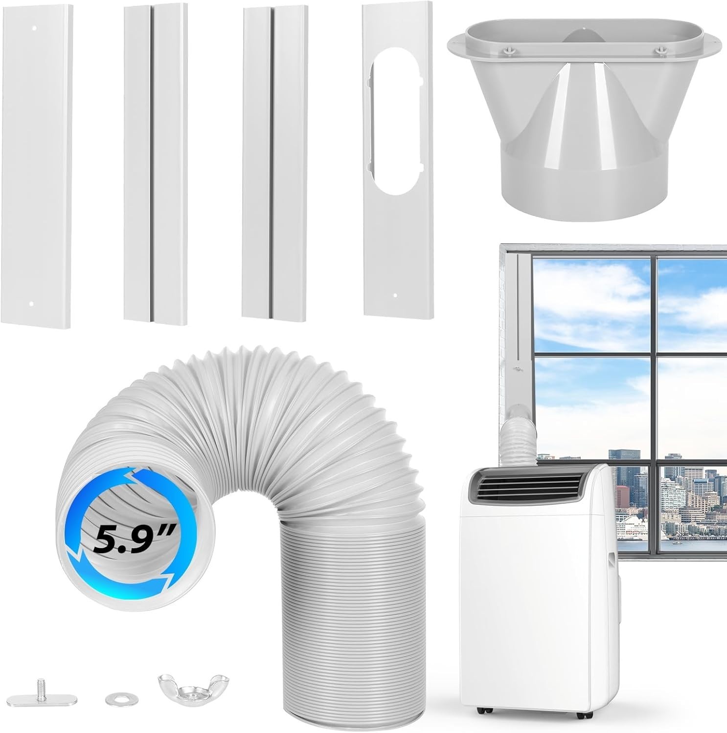 Kit de ventilación para ventana de aire acondicionado con manguera de escape NEW