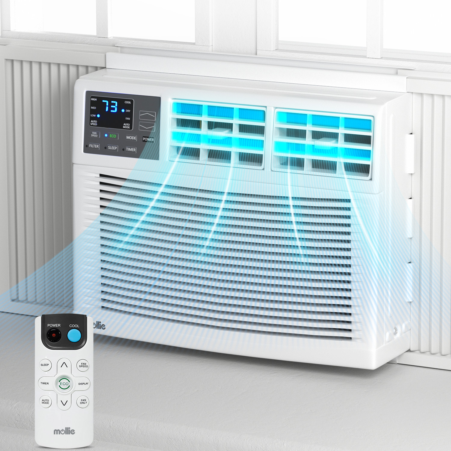 12,000 BTU Window Air Conditioner Auto Restart 6 Mode Dehumidifier Fan 450 sp.ft