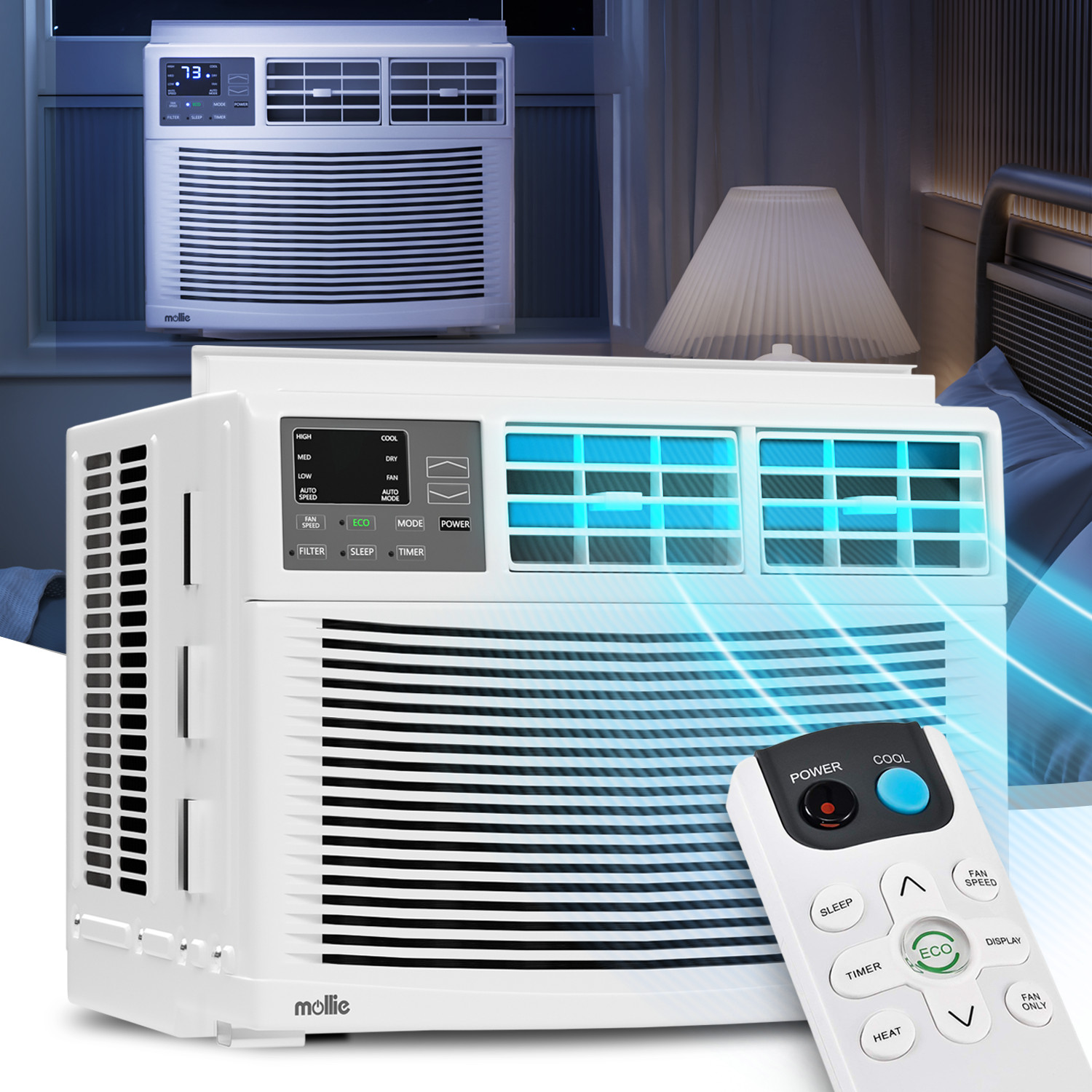 12,000 BTU Window Air Conditioner Auto Restart 6 Mode Dehumidifier Fan 450 sp.ft