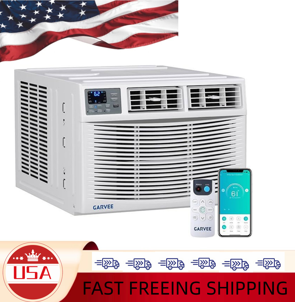 ❄️4-in-1 Comfort: 8000 BTU Window Air Conditioner with Heater, Dehumidifier & Fa