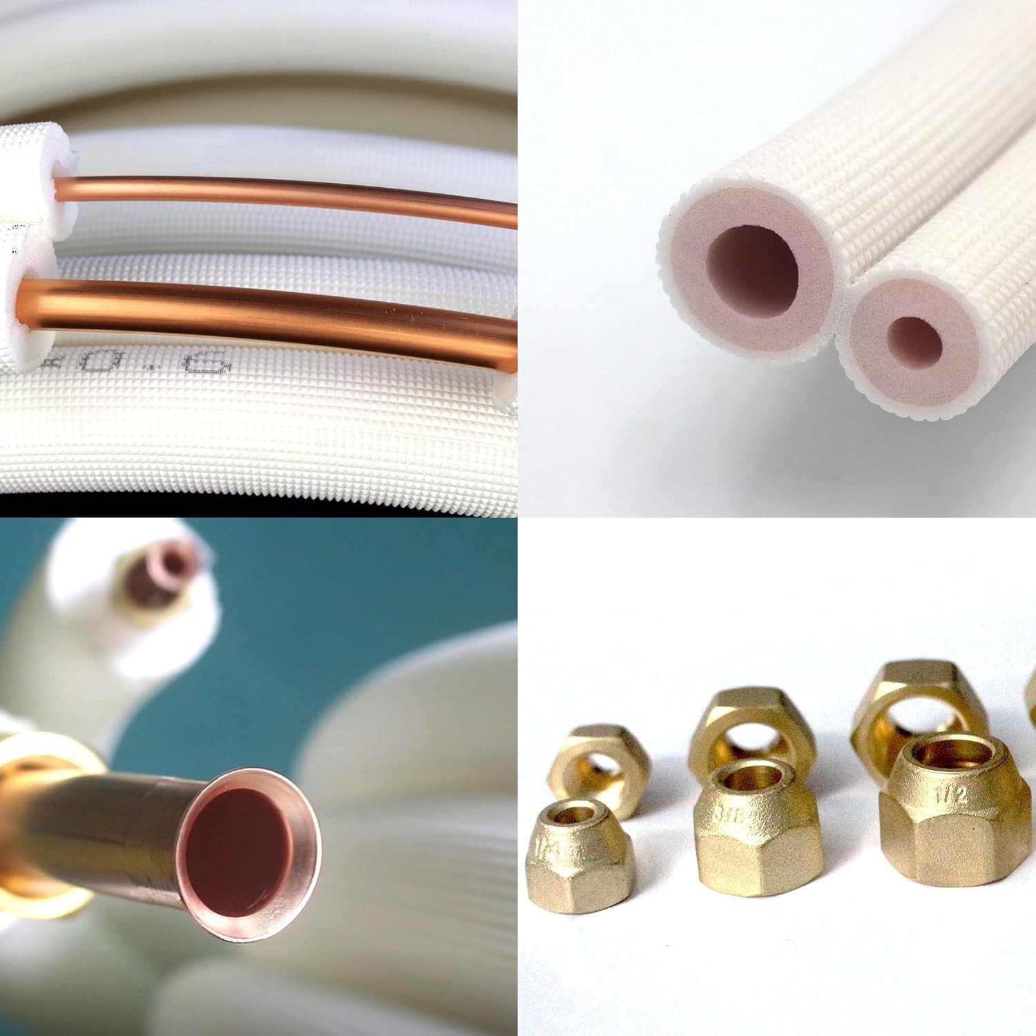 Mini Split Line Set 50ft 1/4 3/8 Copper Tubing PE Insulation AC HVAC