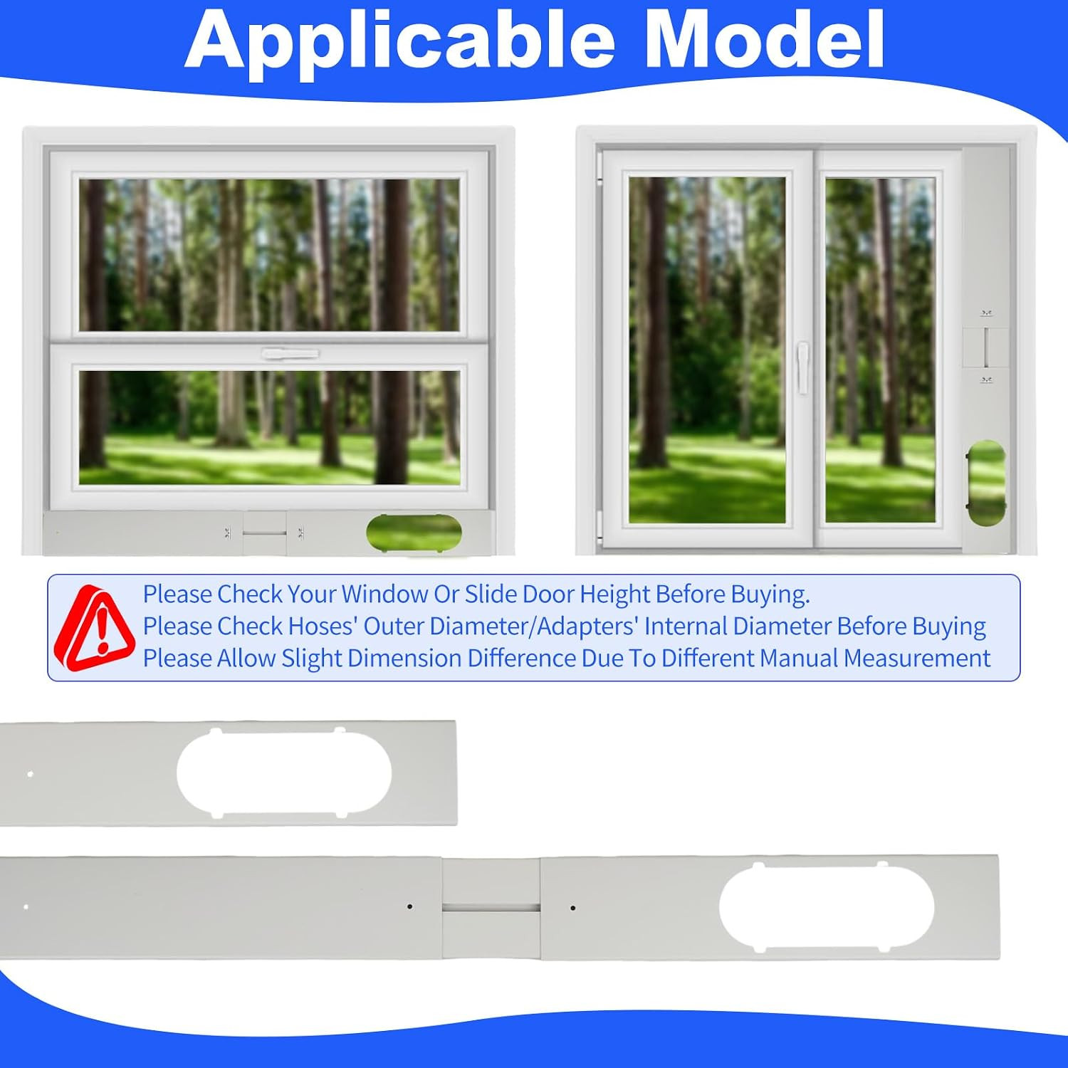 Portable Air Conditioner Window Vent Kit with 5.9&Prime; Exhaust Hose, AC Window Vent