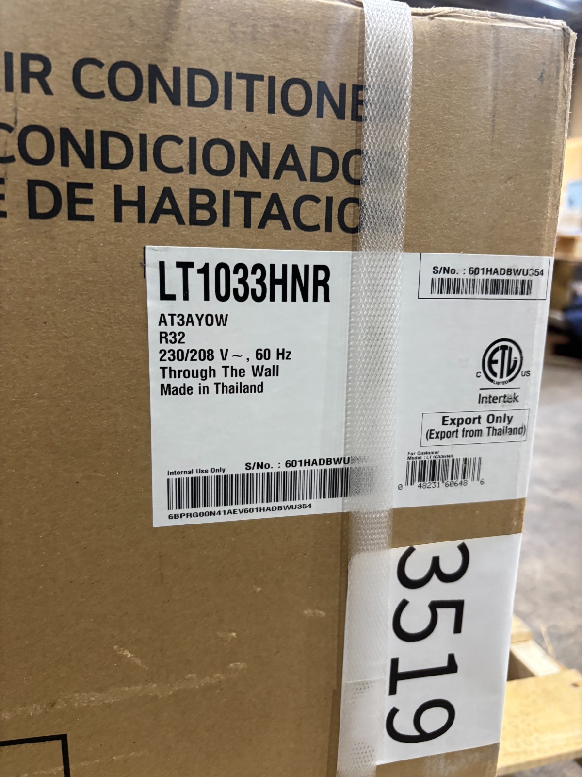 LG 10,000 BTU Cooling/11,200 BTU Heating Through-the-Wall Air LT1033HNR