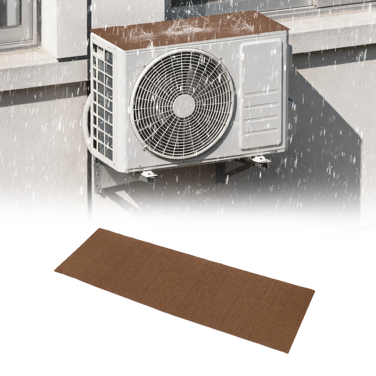 Air Conditioner Drip Cushion 39&Prime;x12&Prime;x5/32&Prime; Self-Adhesive AC Top Pad Brown