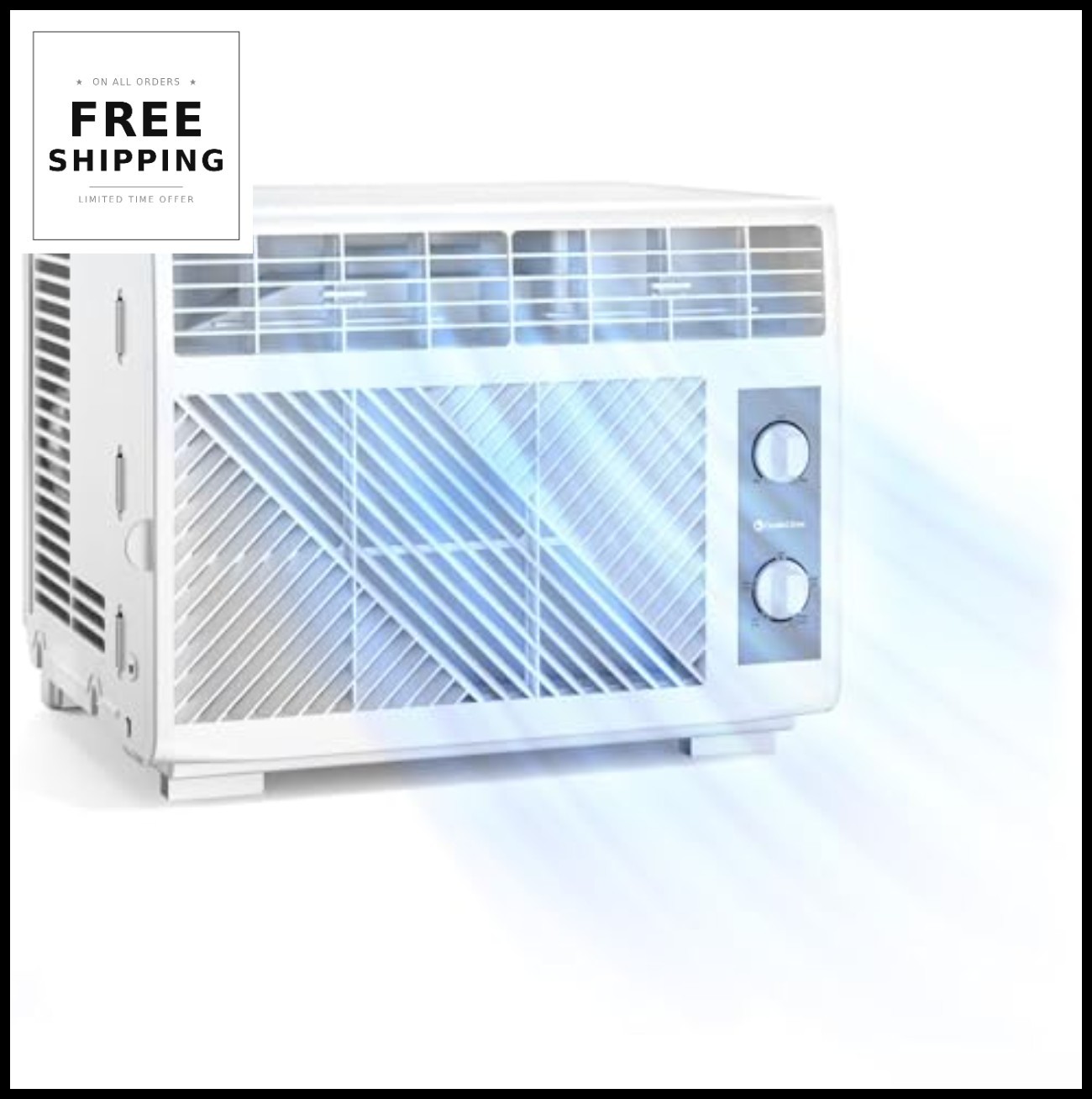 Window Air Conditioner 5000 BTU 115V 550W Cools 150 Sq Ft Washable Filter White