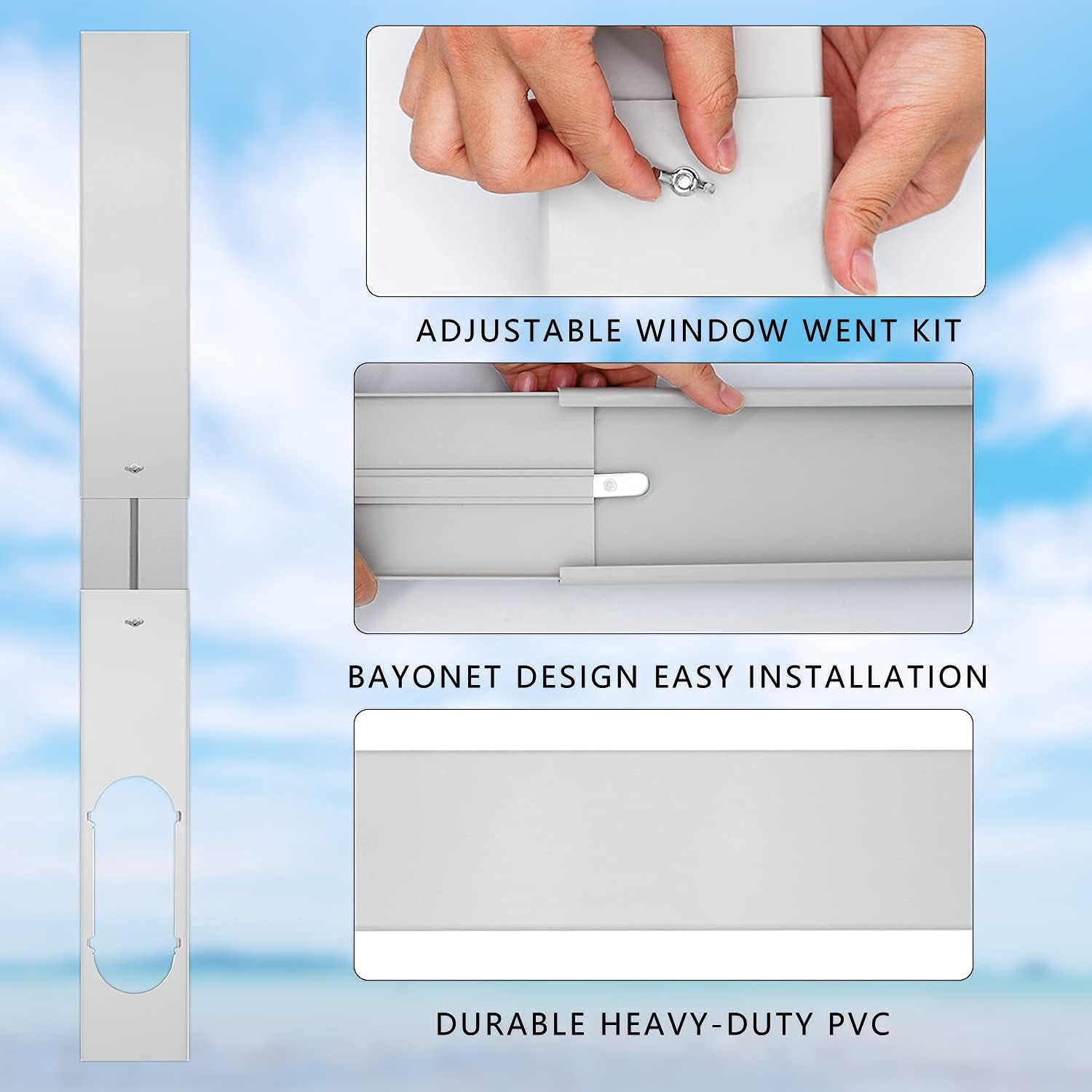 Portable Air Conditioner Kit with Hose, Adjustable Window Seal with 5.9 Inch Dia