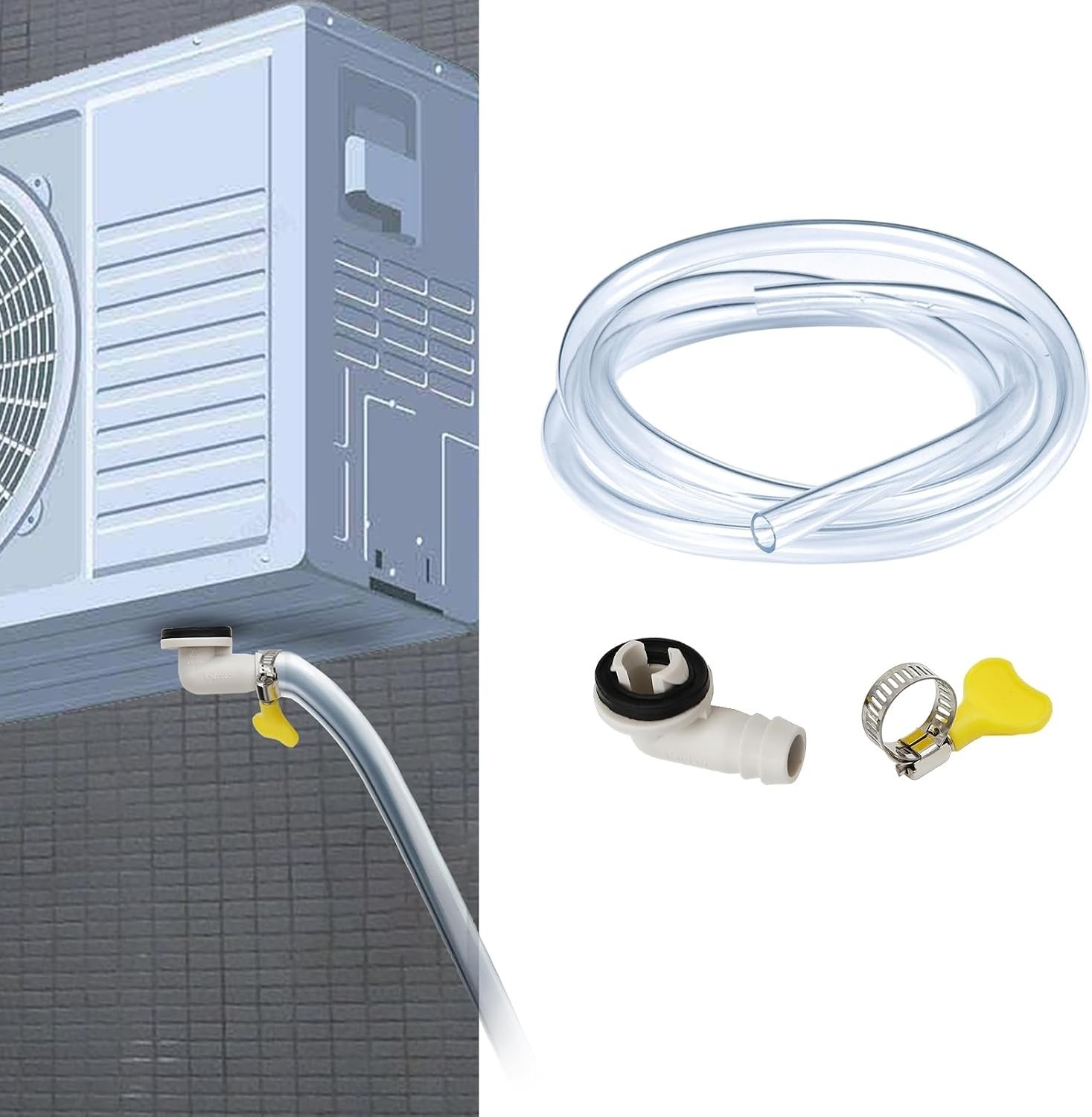 Air Conditioning External Unit Drainage Kit, AC Drain Hose Elbow Fitting for …